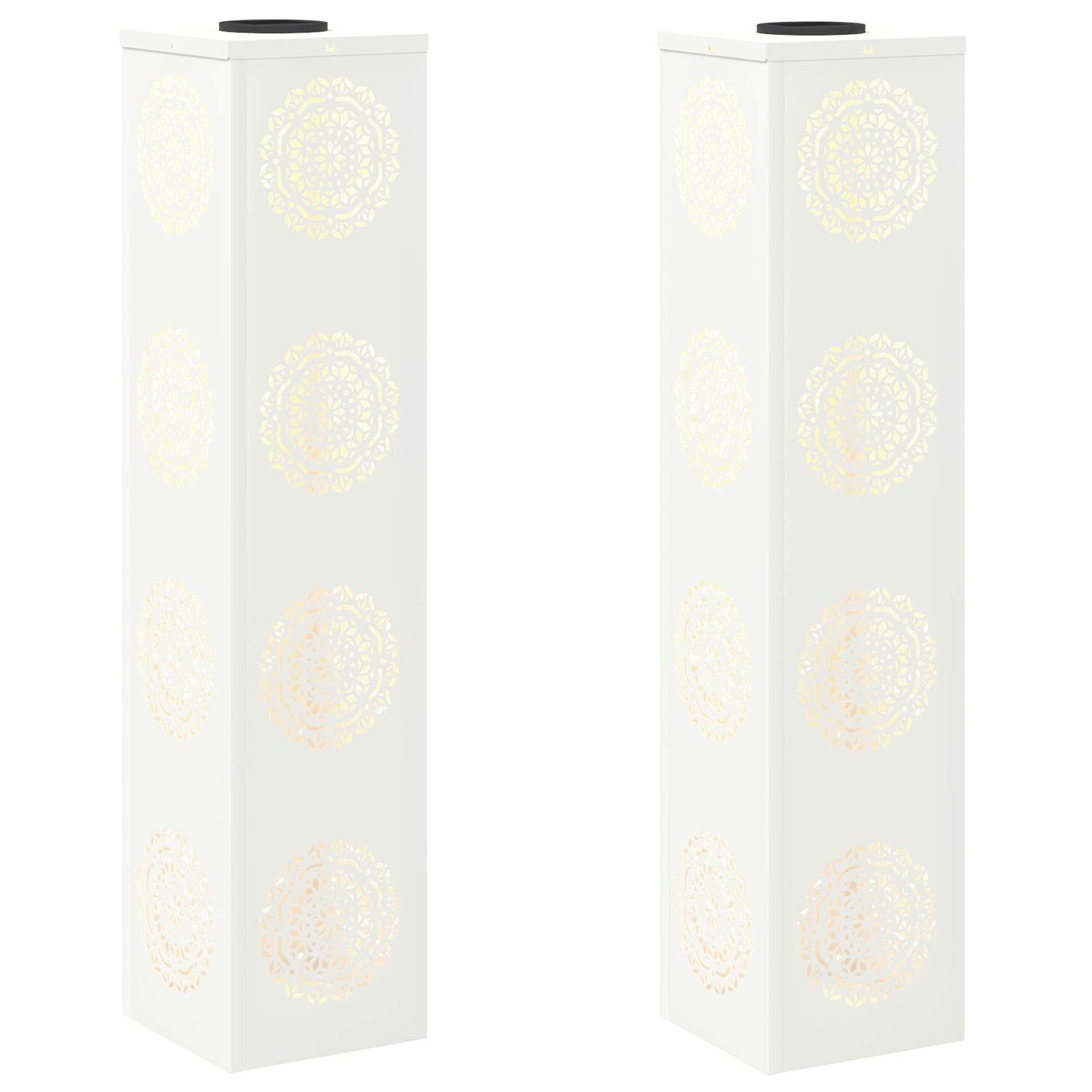 Solar LED Weg Licht 2 stk. Warmes Weiß 18 x 18 x 80 cm