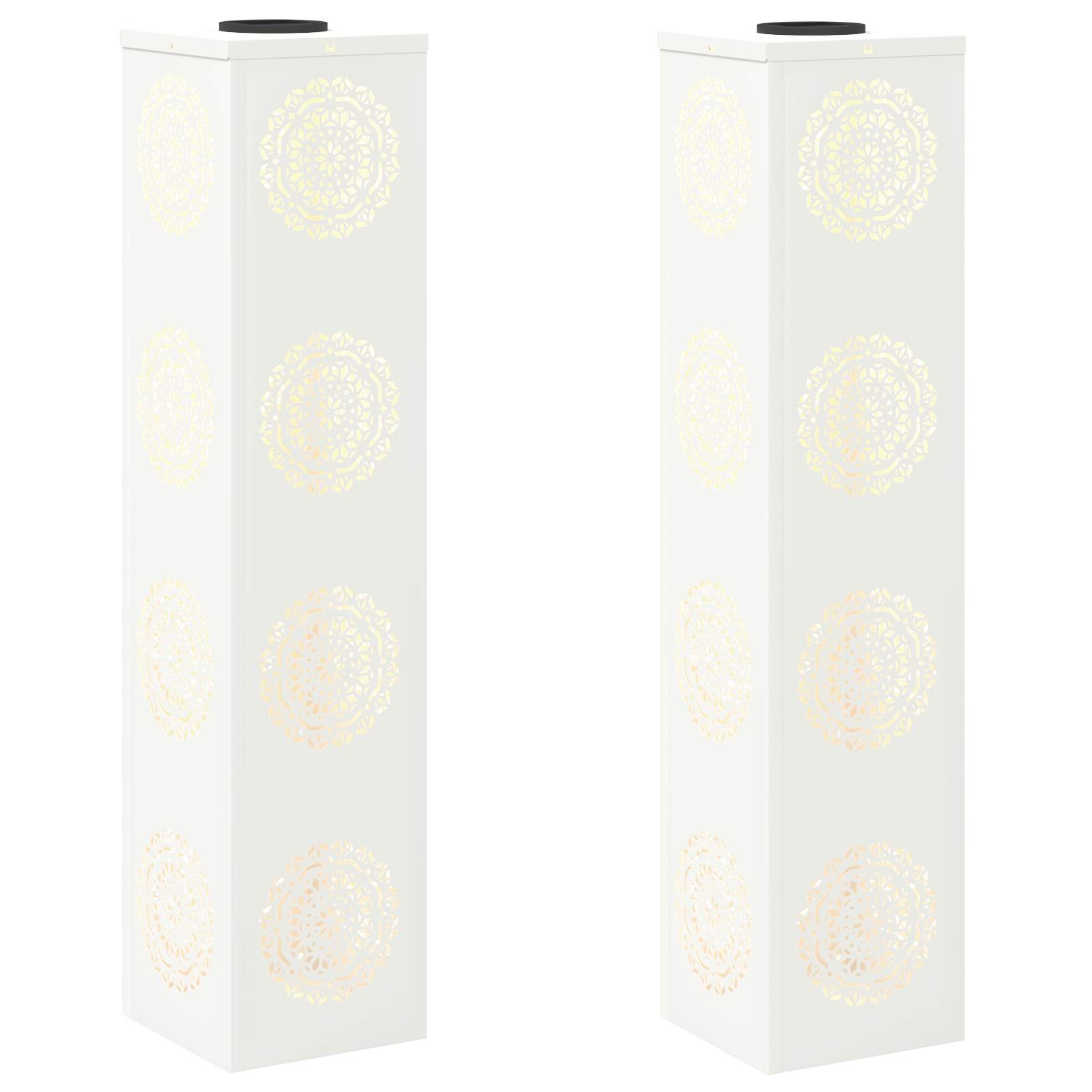 Solar LED Weg Licht 2 stk. Warmes Weiß 18 x 18 x 80 cm