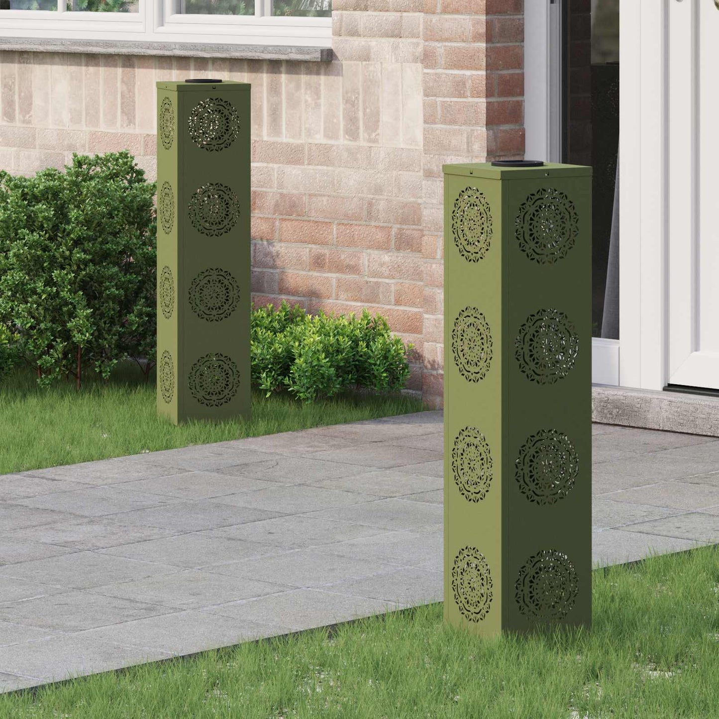 Solar LED Weg Licht 2 stk. Warmes Weiß 18 x 18 x 80 cm