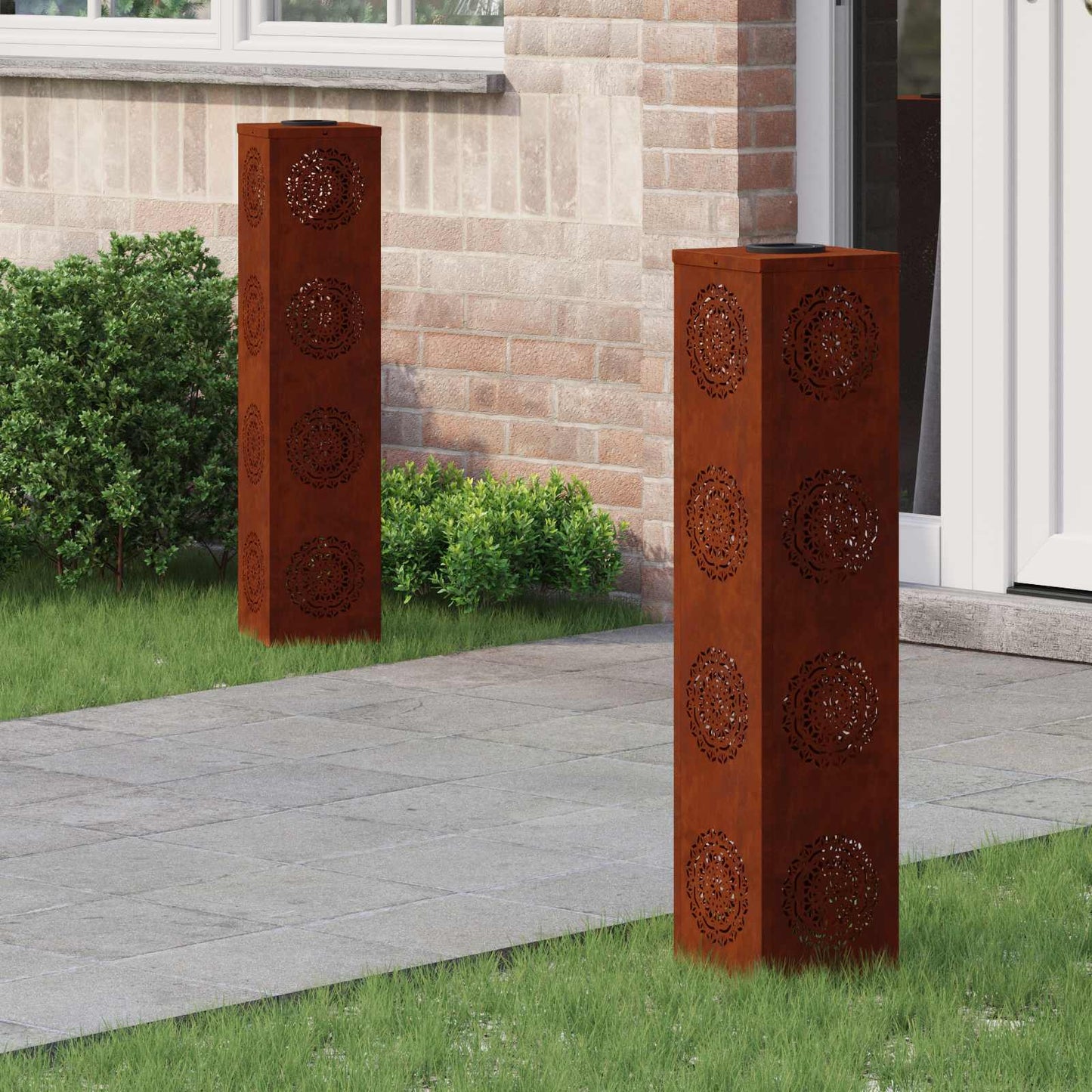 Solar LED Weg Licht 2 stk. Warmes Weiß 18 x 18 x 80 cm