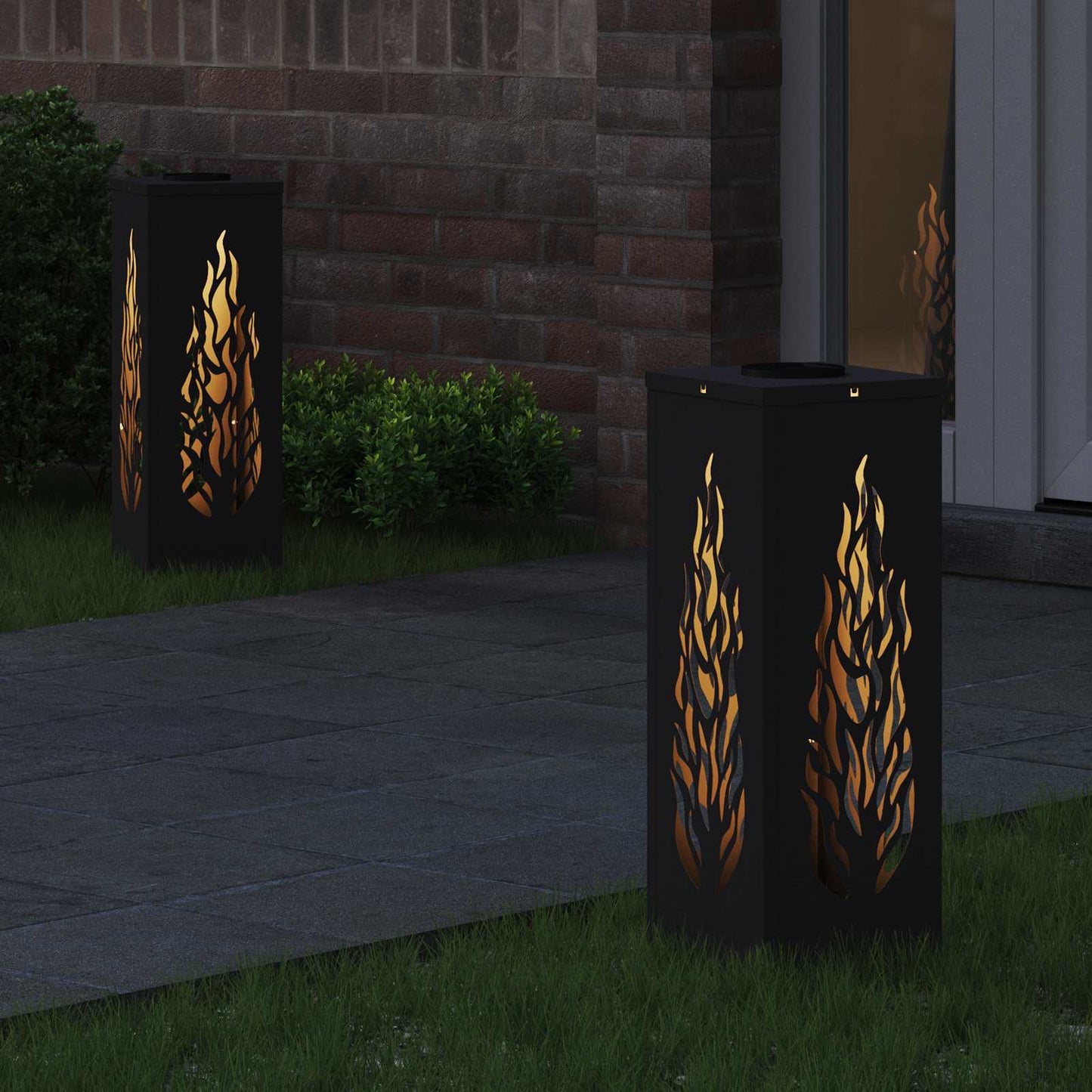 Solar LED Weg Licht 2 stk. Warmes Weiß 18 x 18 x 50 cm