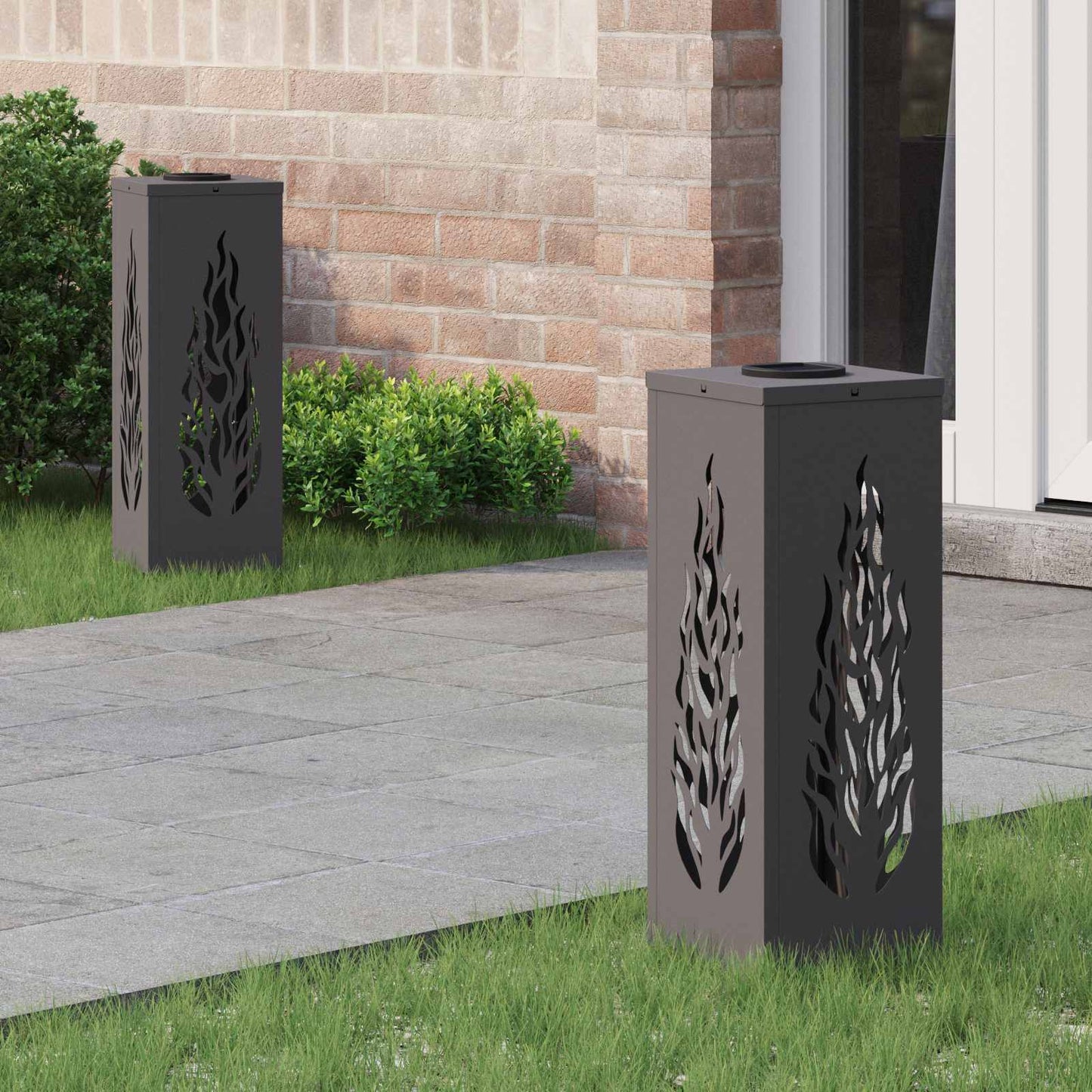 Solar LED Weg Licht 2 stk. Warmes Weiß 18 x 18 x 50 cm