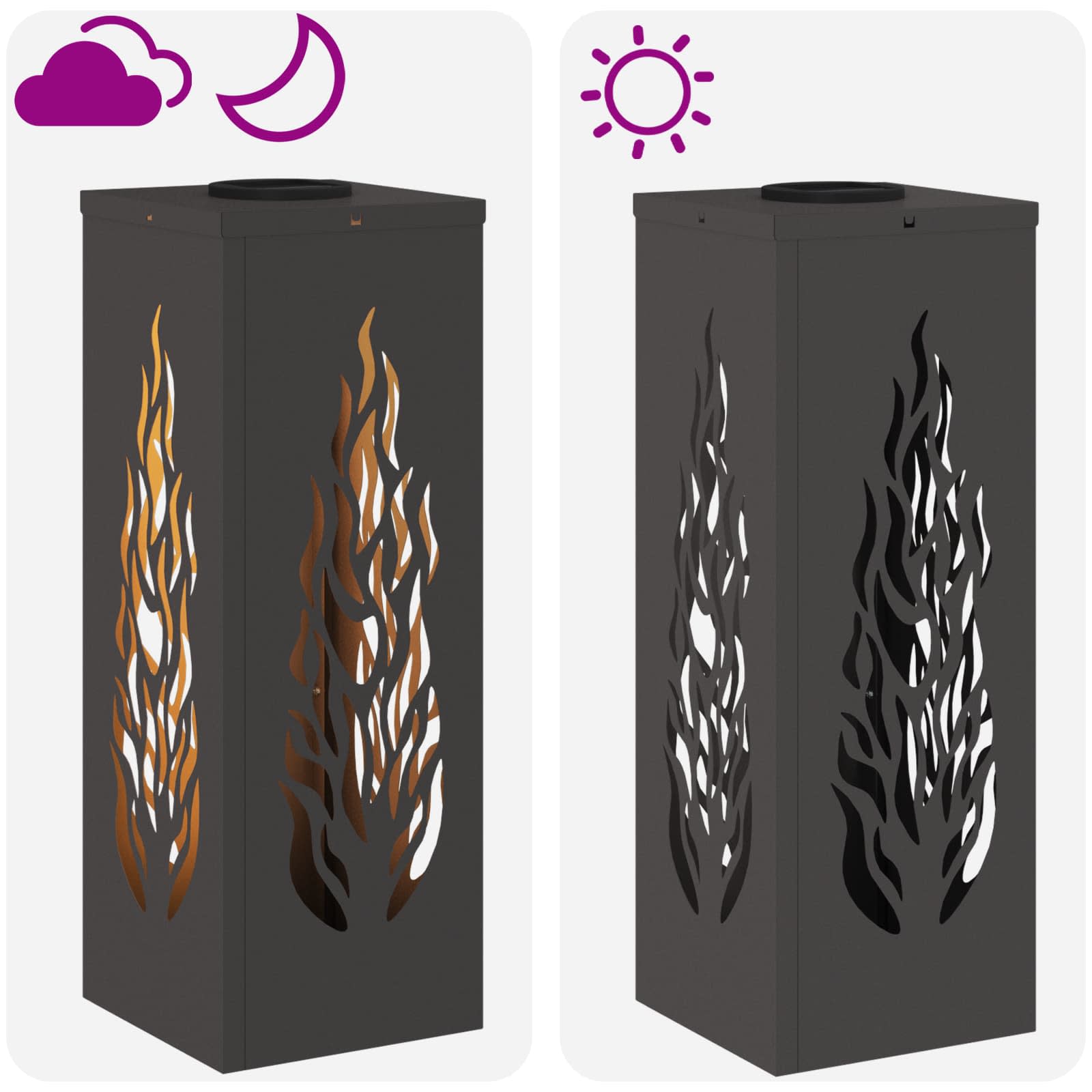 Solar LED Weg Licht 2 stk. Warmes Weiß 18 x 18 x 50 cm