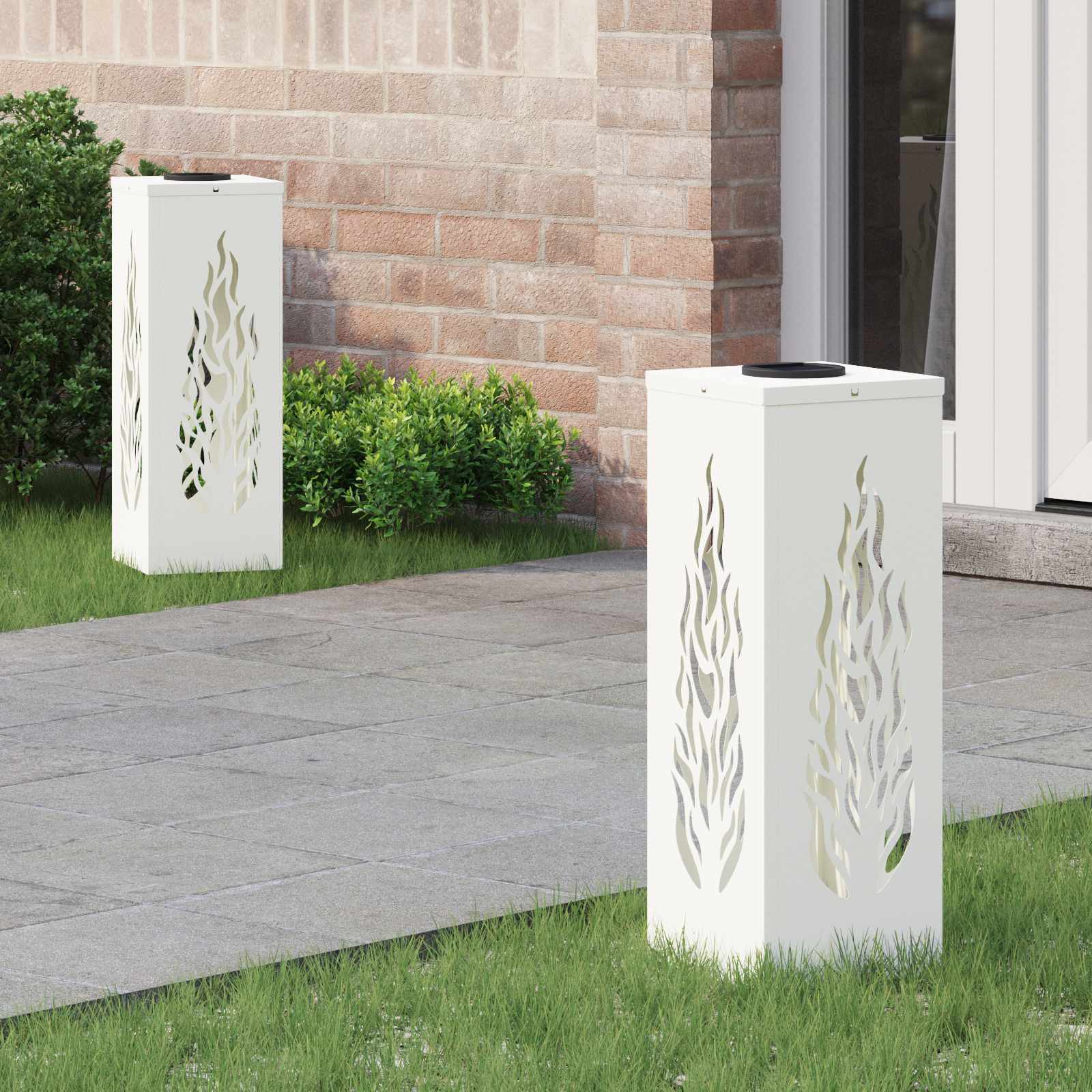 Solar LED Weg Licht 2 stk. Warmes Weiß 18 x 18 x 50 cm