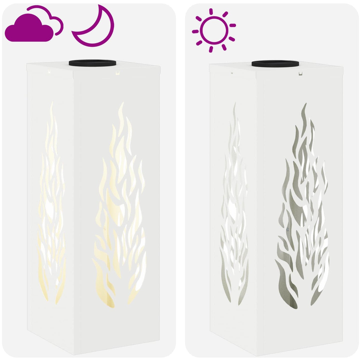 Solar LED Weg Licht 2 stk. Warmes Weiß 18 x 18 x 50 cm