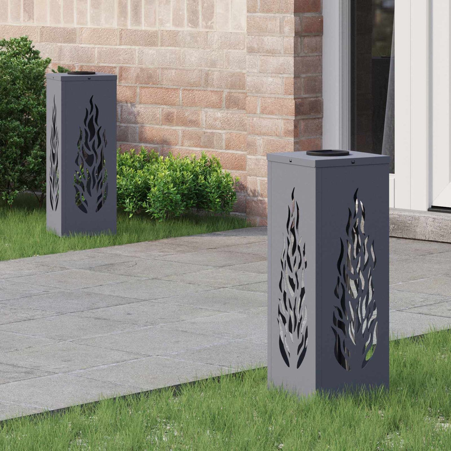 Solar LED Weg Licht 2 stk. Warmes Weiß 18 x 18 x 50 cm