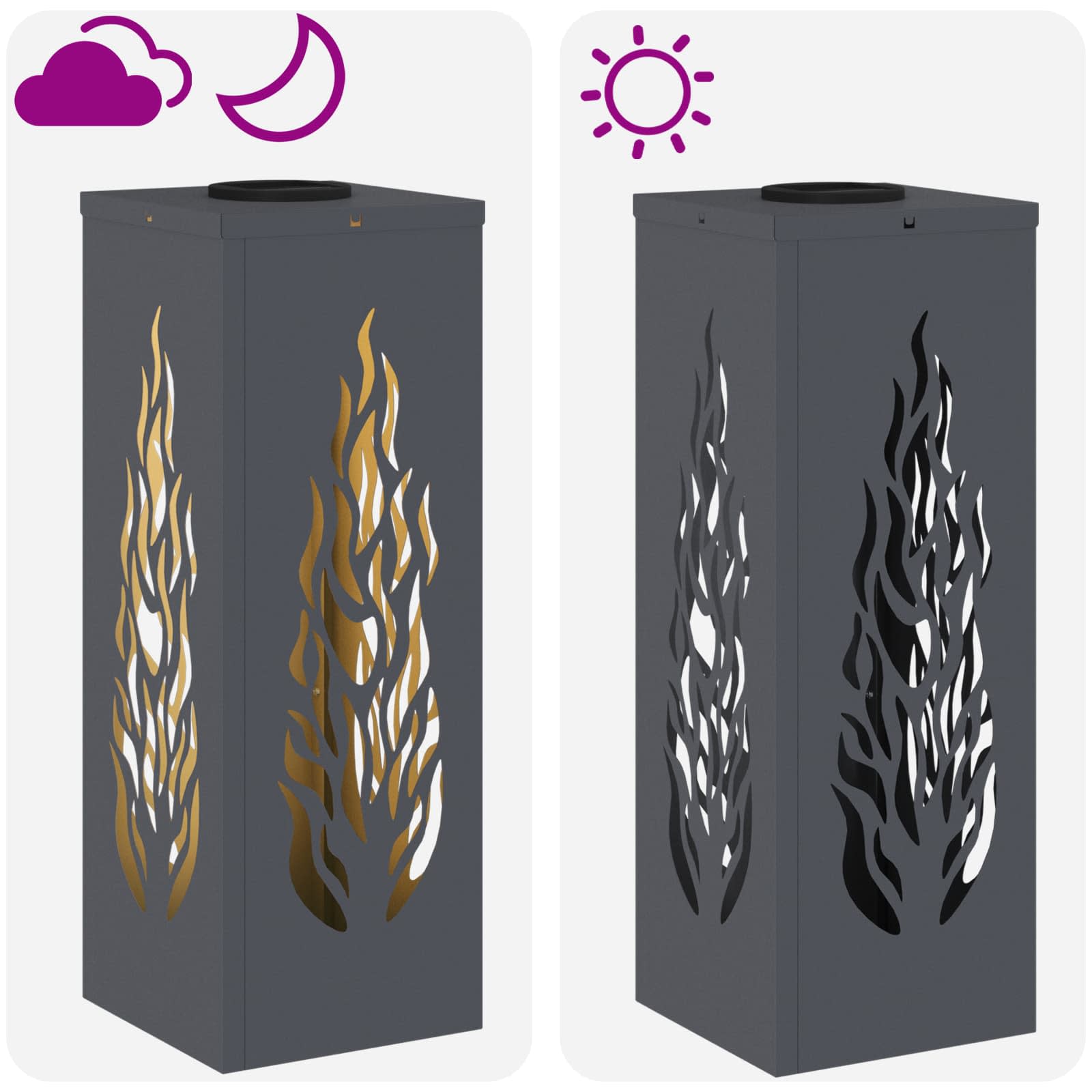 Solar LED Weg Licht 2 stk. Warmes Weiß 18 x 18 x 50 cm
