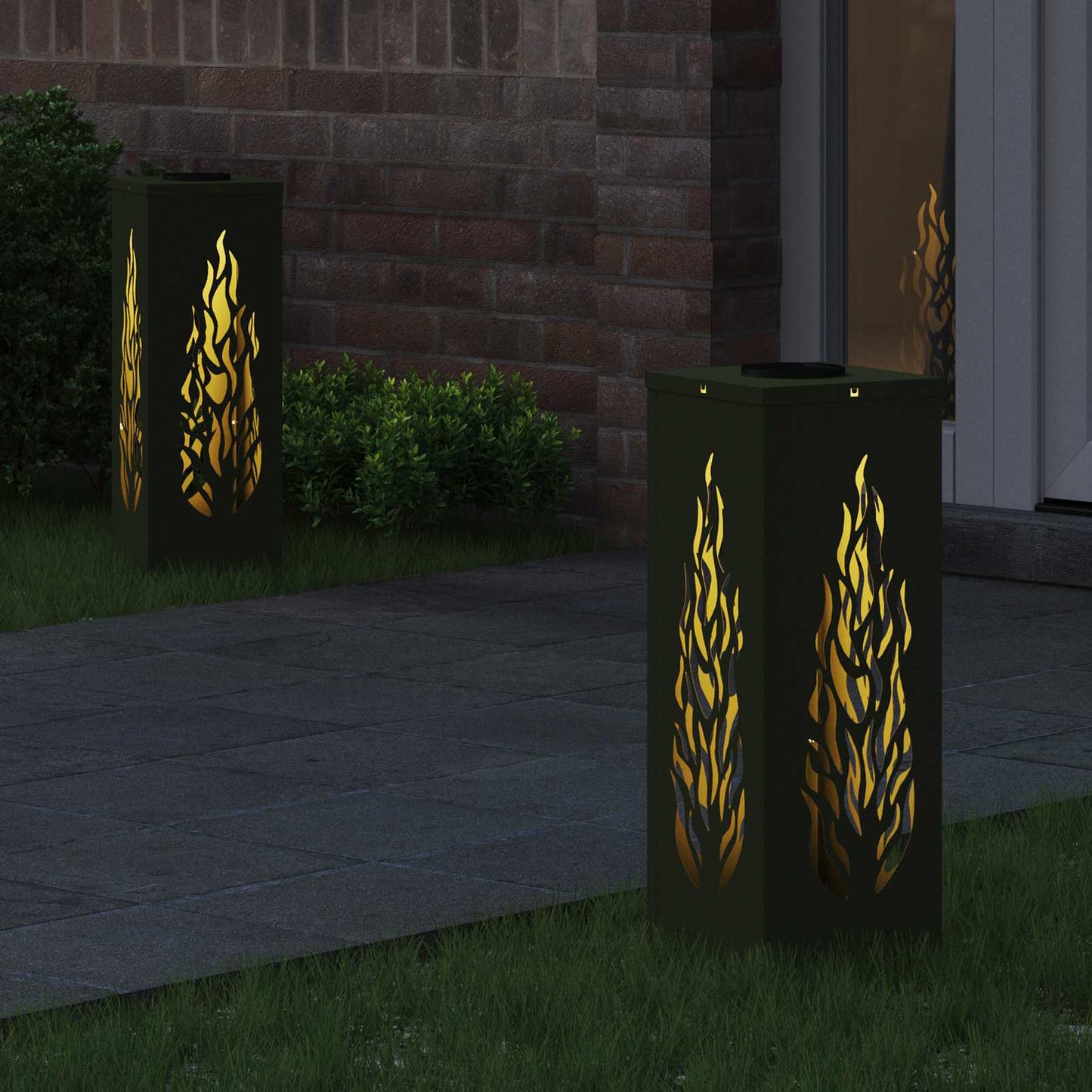 Solar LED Weg Licht 2 stk. Warmes Weiß 18 x 18 x 50 cm
