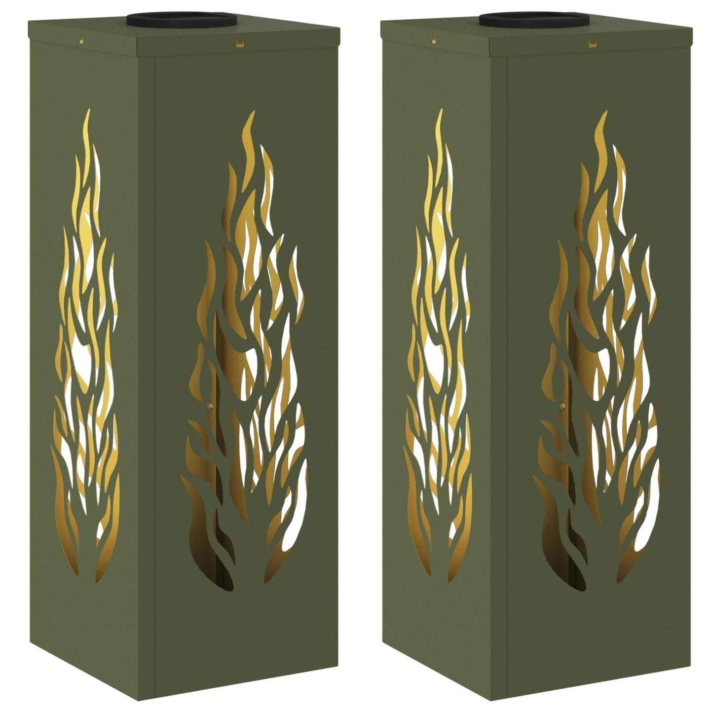 Solar LED Weg Licht 2 stk. Warmes Weiß 18 x 18 x 50 cm