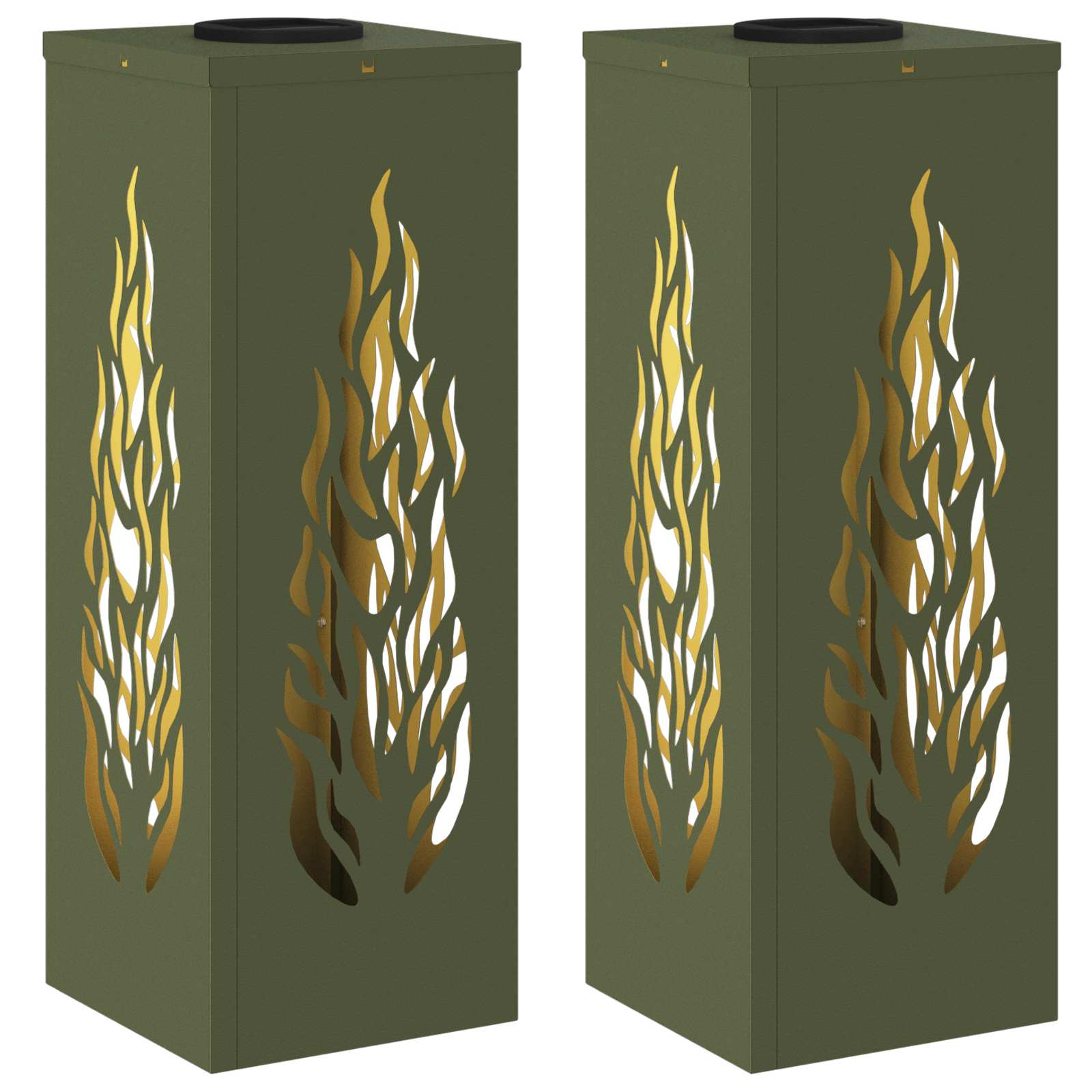 Solar LED Weg Licht 2 stk. Warmes Weiß 18 x 18 x 50 cm