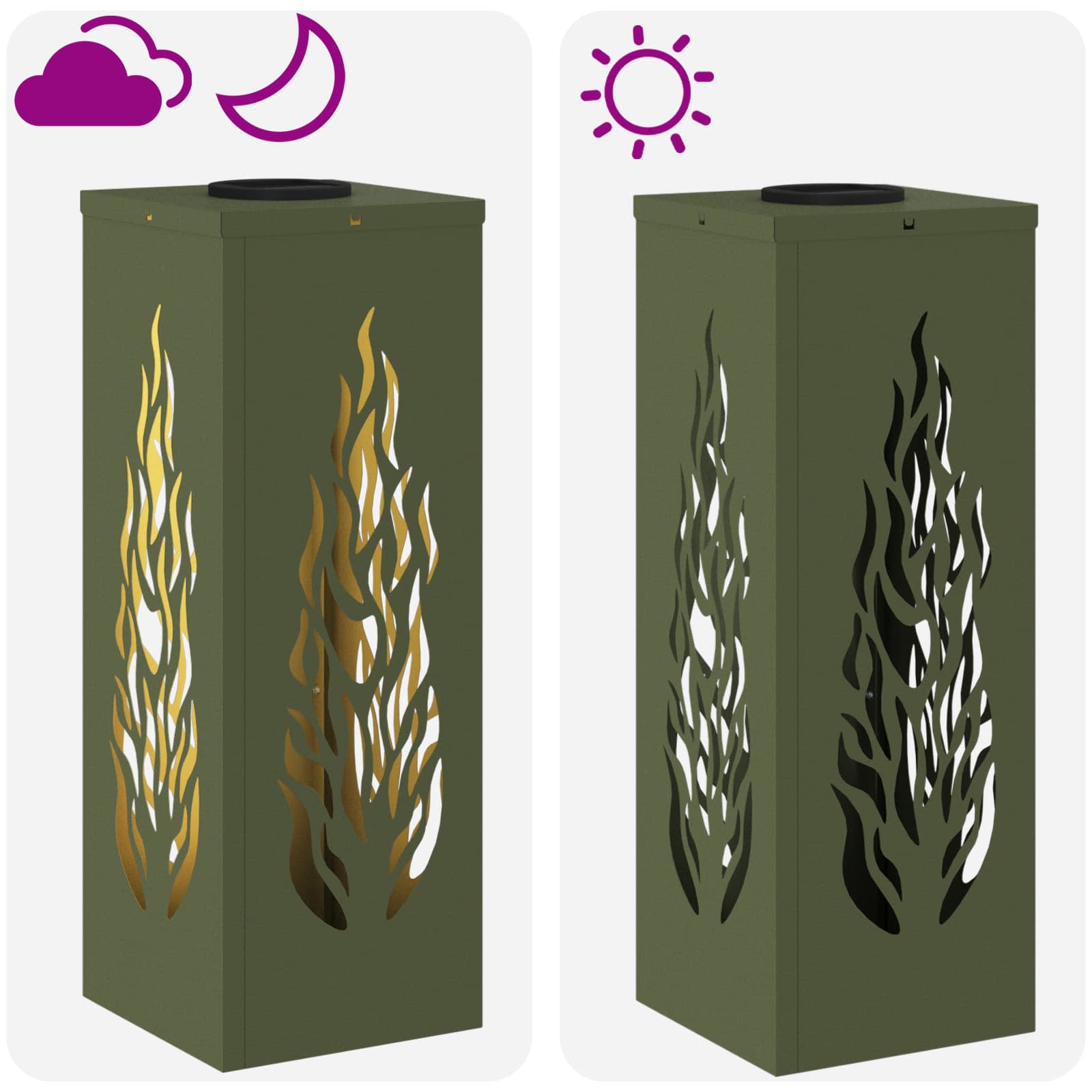 Solar LED Weg Licht 2 stk. Warmes Weiß 18 x 18 x 50 cm