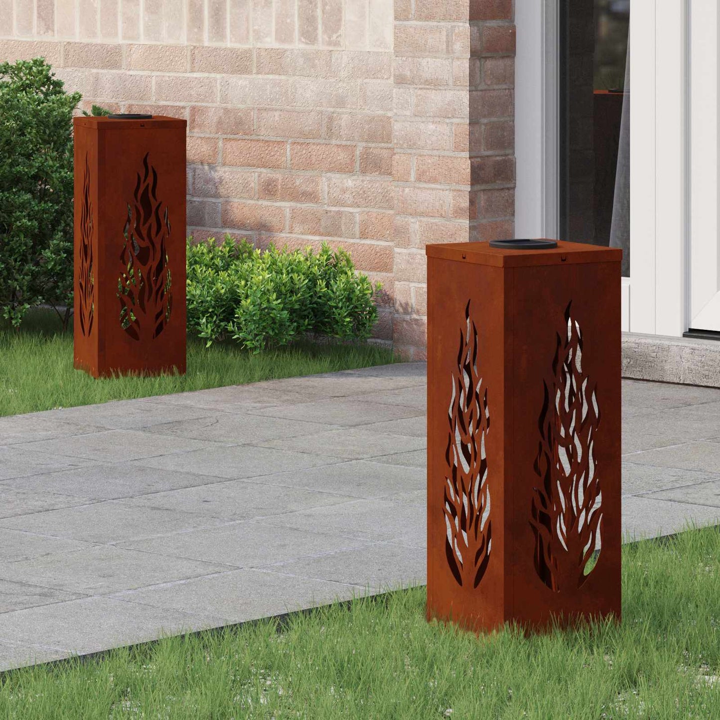 Solar LED Weg Licht 2 stk. Warmes Weiß 18 x 18 x 50 cm