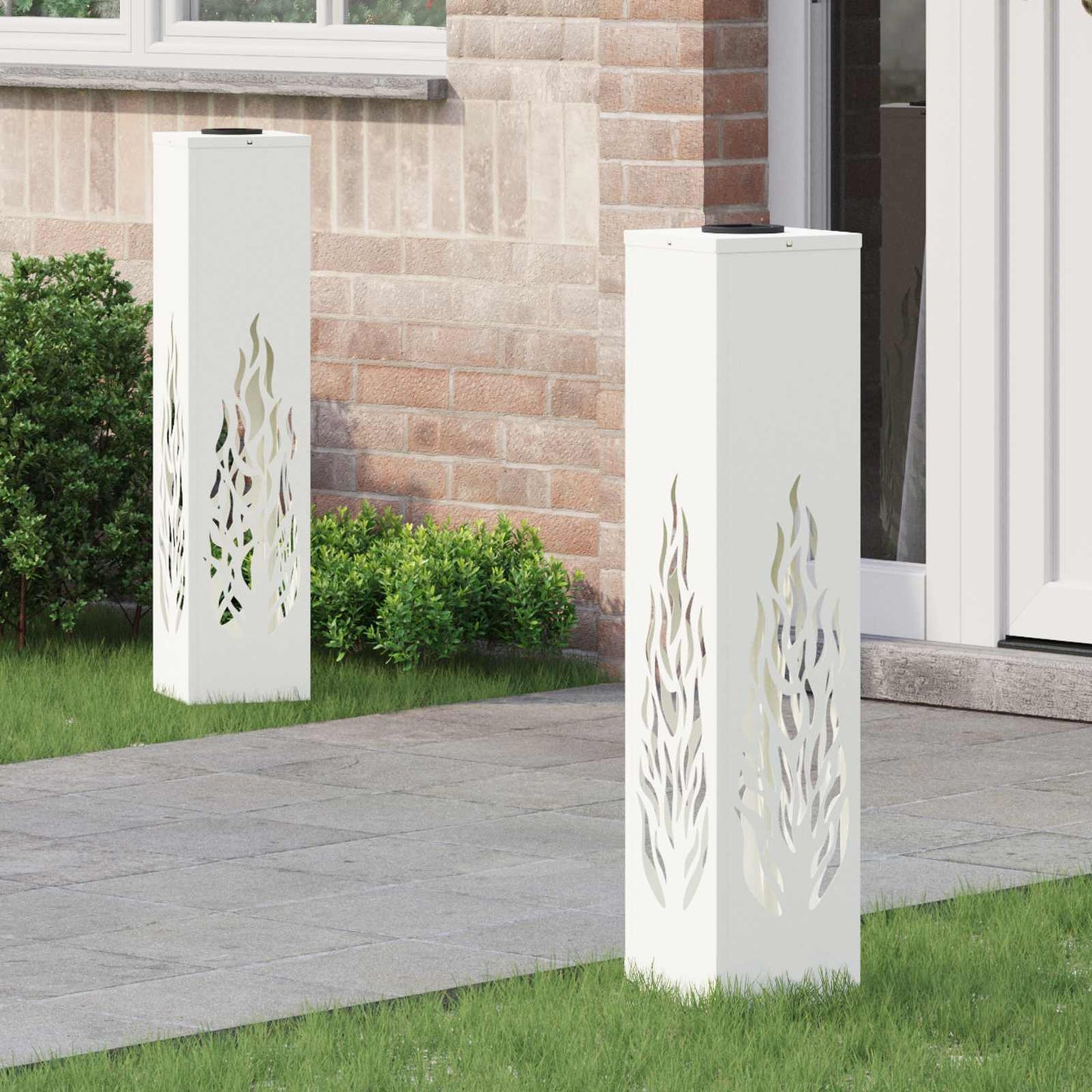 Solar LED Weg Licht 2 stk. Warmes Weiß 18 x 18 x 80 cm