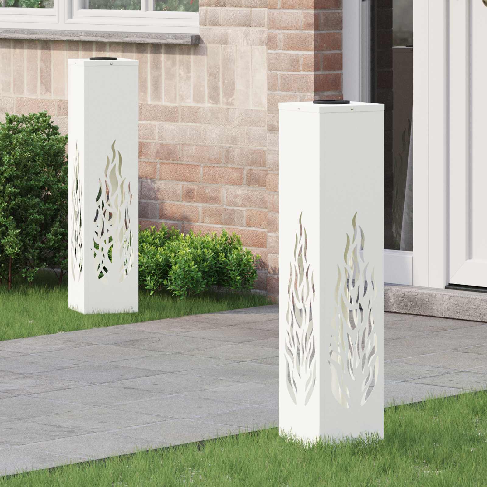 Solar LED Weg Licht 2 stk. Warmes Weiß 18 x 18 x 80 cm