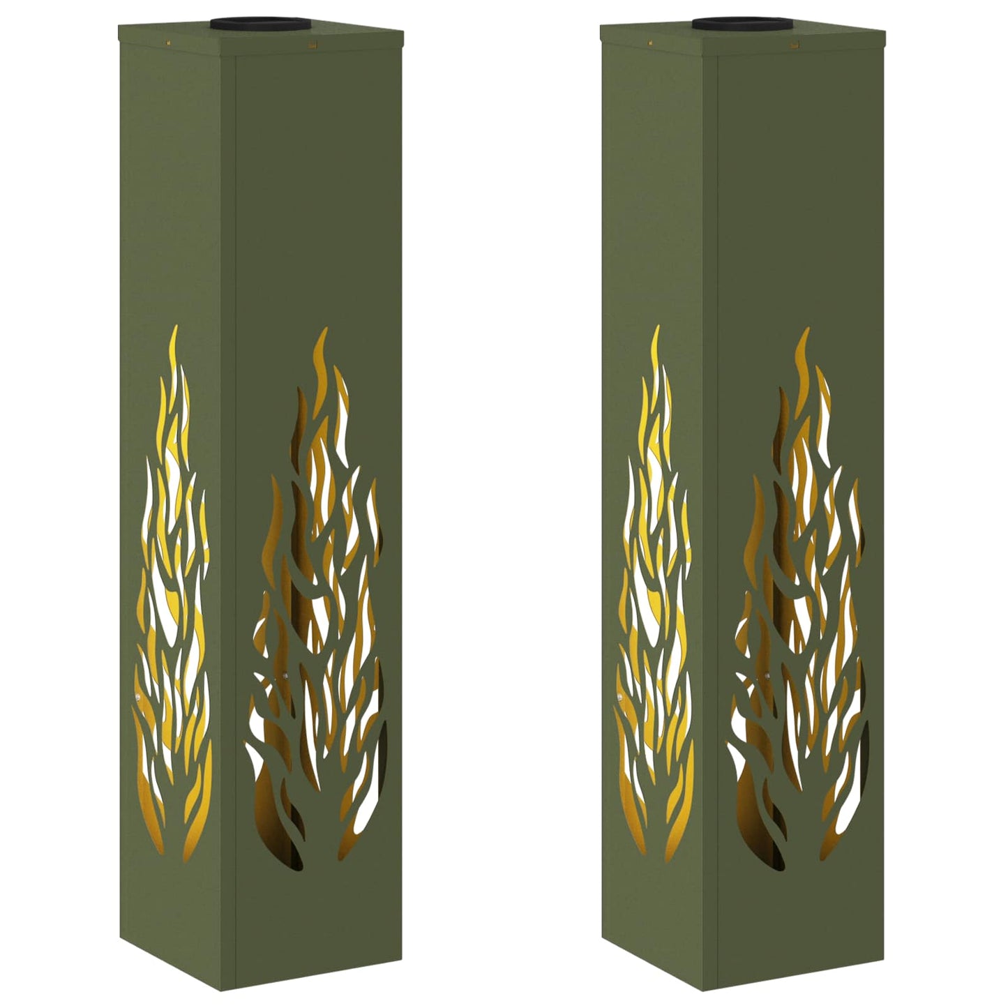 Solar LED Weg Licht 2 stk. Warmes Weiß 18 x 18 x 80 cm