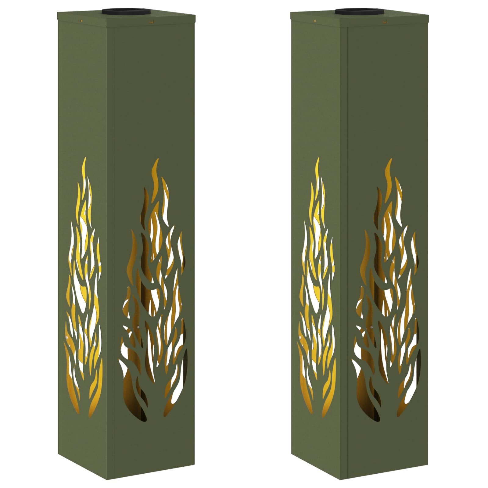 Solar LED Weg Licht 2 stk. Warmes Weiß 18 x 18 x 80 cm