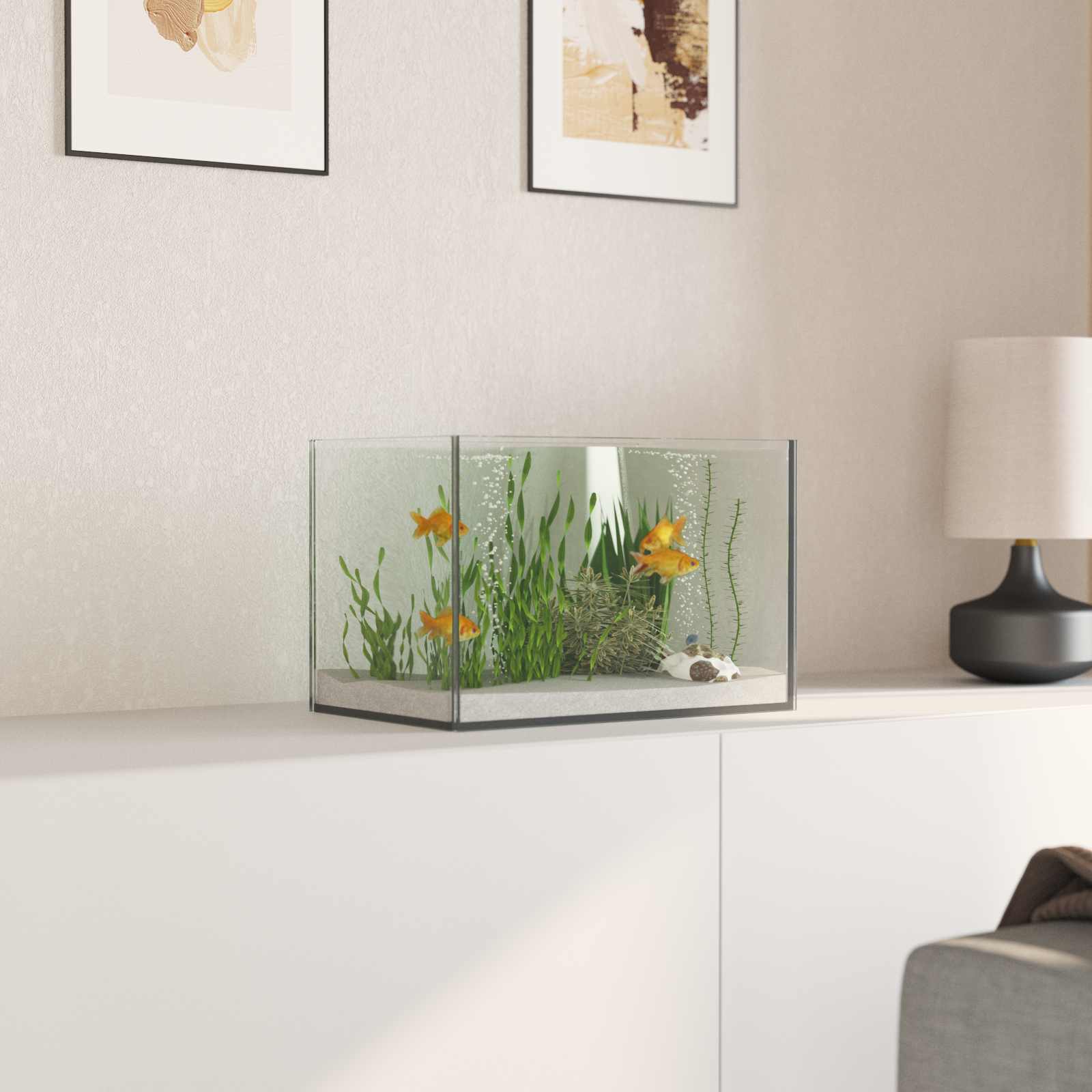 Aquarium mit Speicher Transparent 30 x 20 x 20 cm Glas