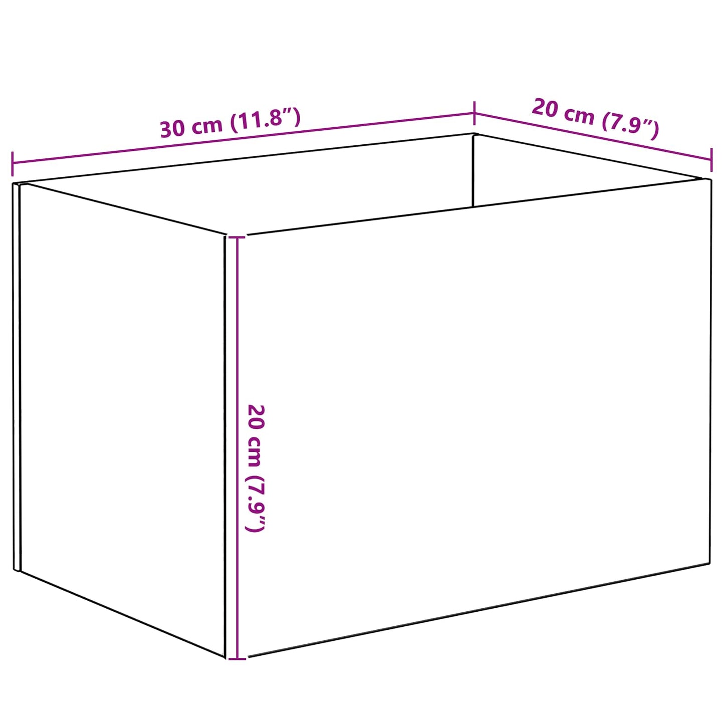 Aquarium mit Speicher Transparent 30 x 20 x 20 cm Glas