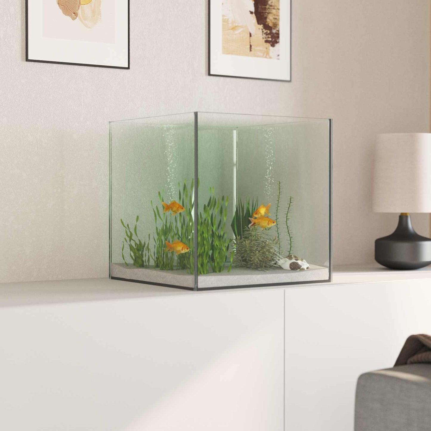 Aquarium mit Speicher Transparent 30 x 30 x 30 cm Glas