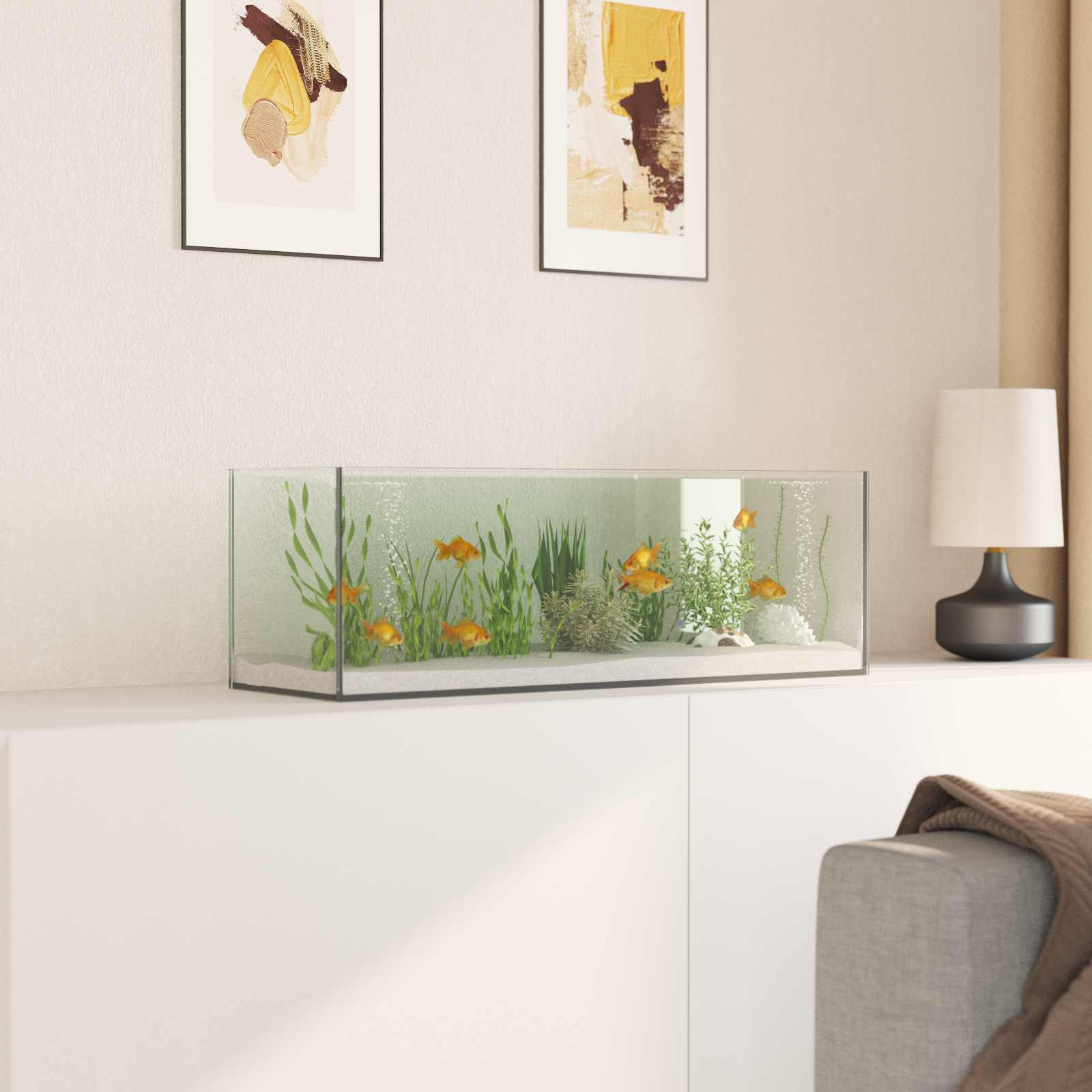 Aquarium mit Speicher Transparent 60 x 20 x 20 cm Glas