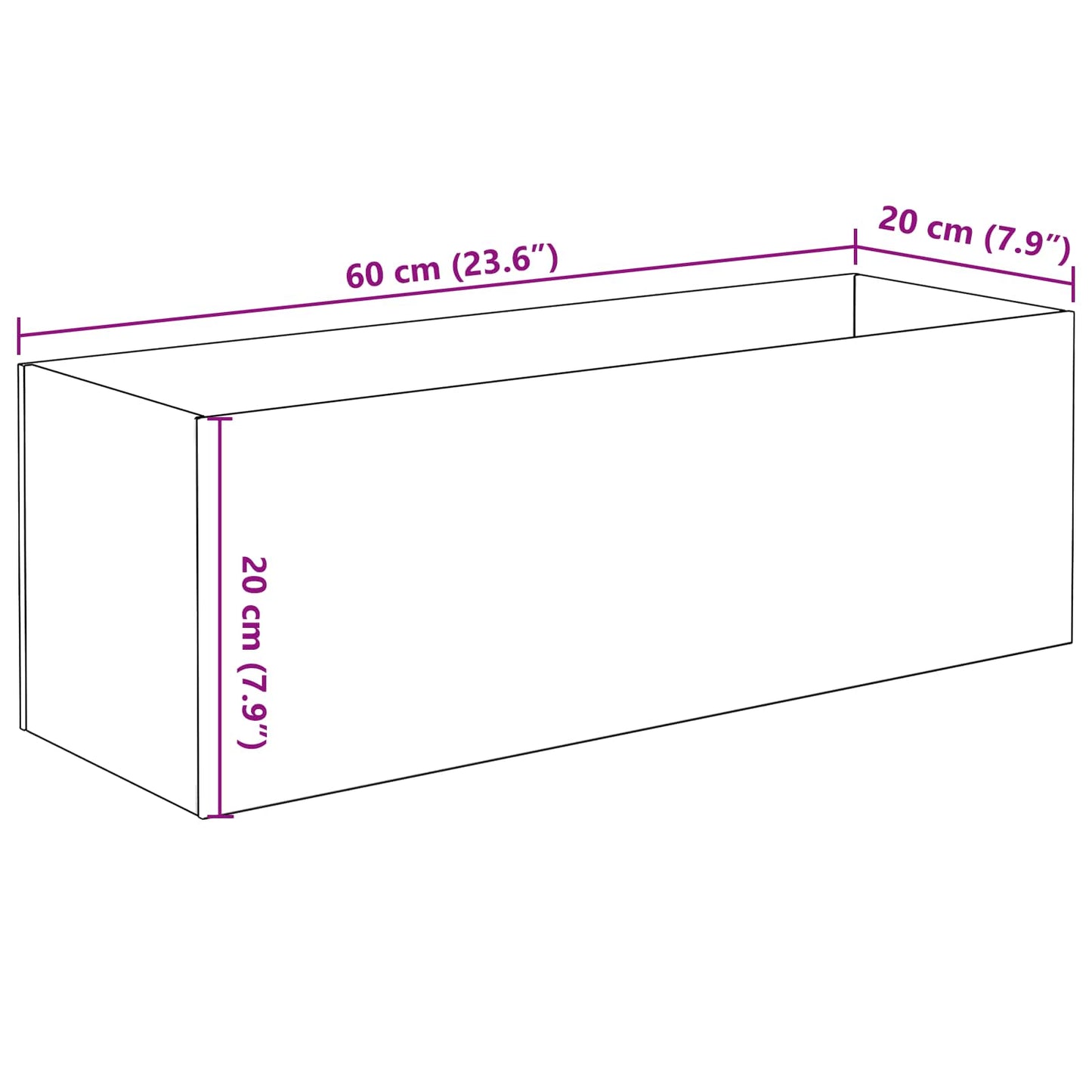 Aquarium mit Speicher Transparent 60 x 20 x 20 cm Glas