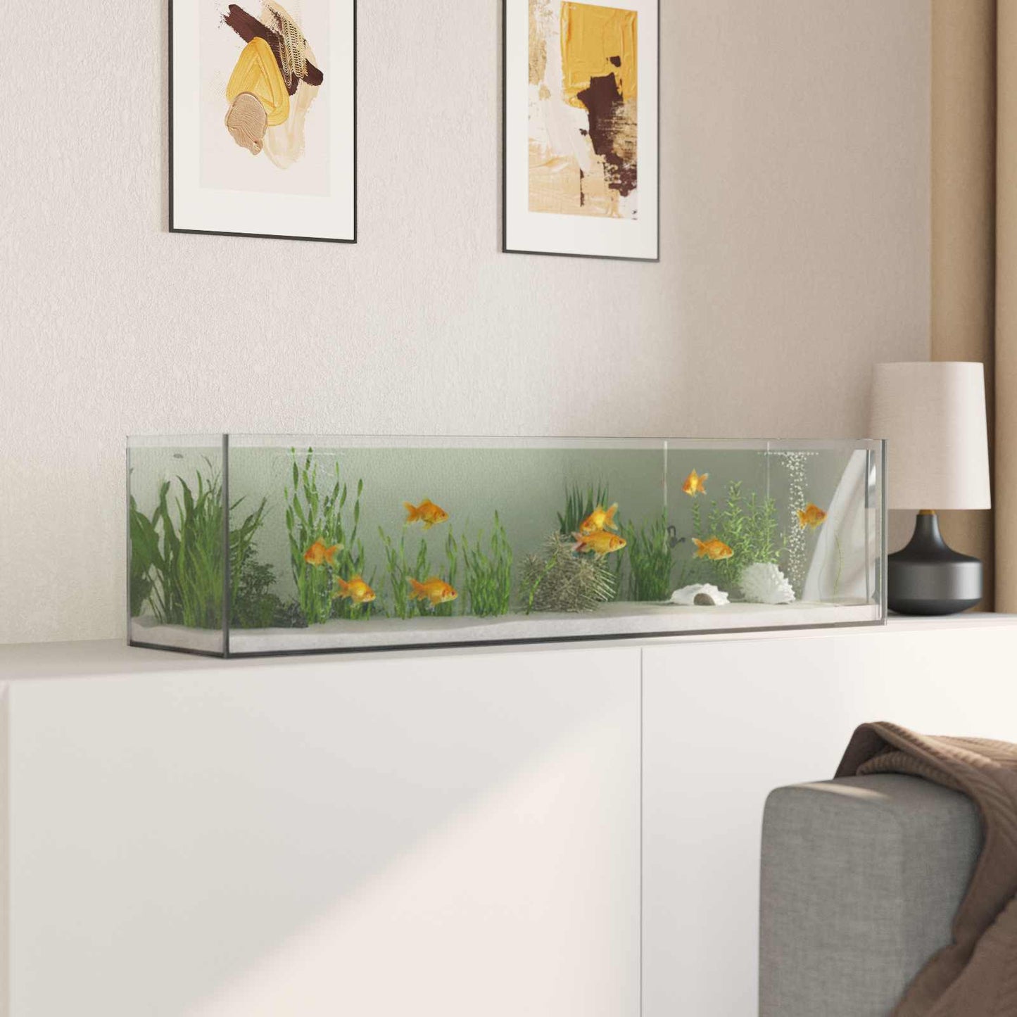 Aquarium mit Speicher Transparent 80 x 20 x 20 cm Glas