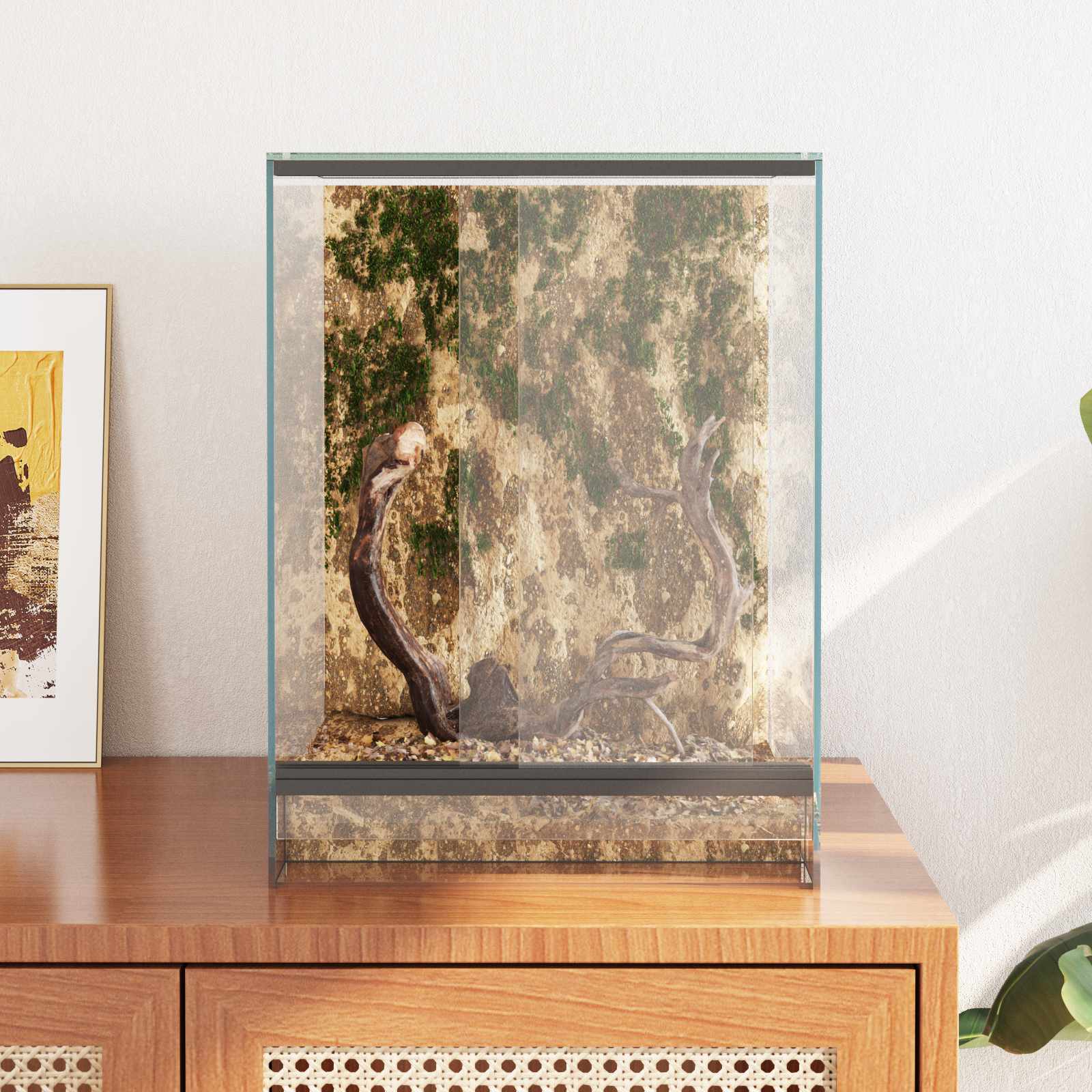 Terrarium mit Speicher Transparent 30 x 30 x 40 cm Glas