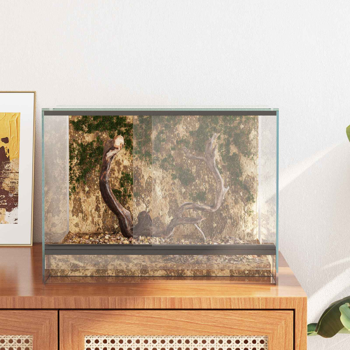 Terrarium mit Speicher Transparent 40 x 30 x 30 cm Glas