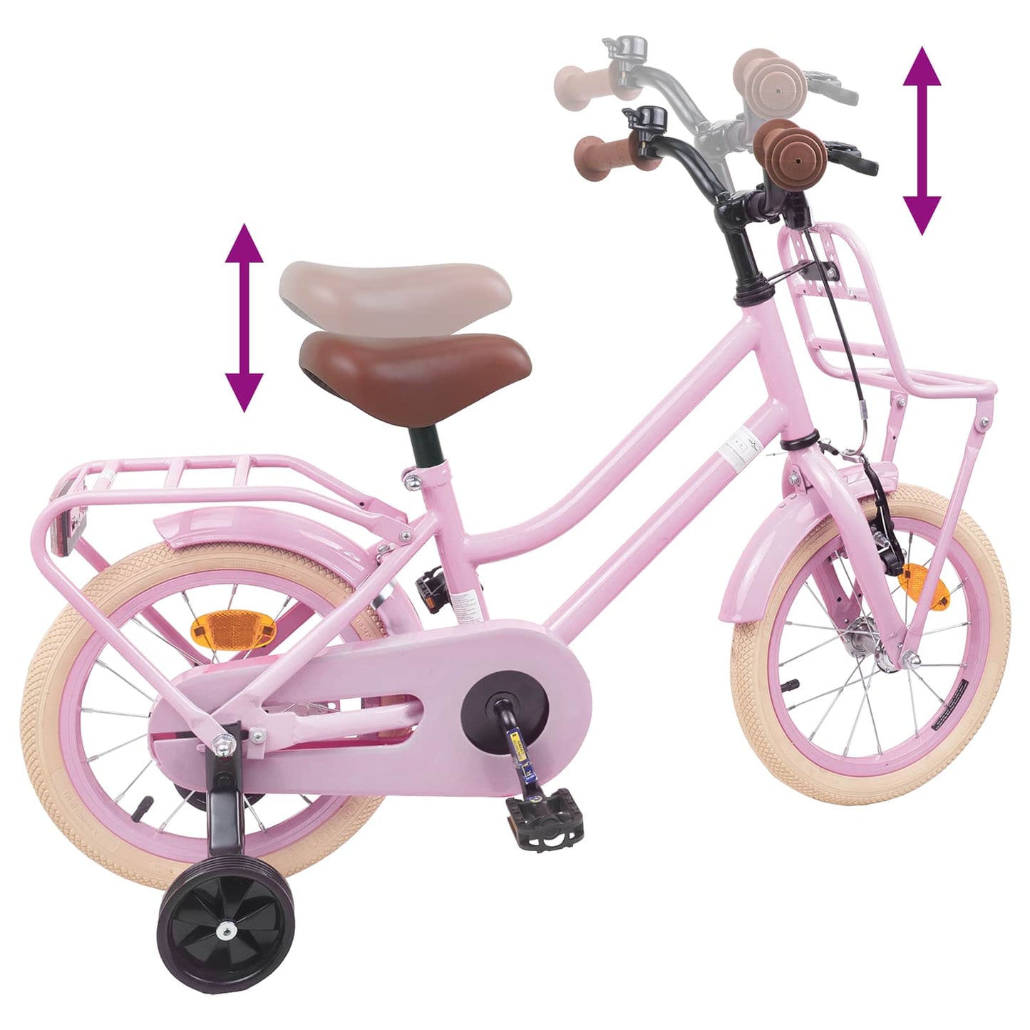 Kinderfahrrad 14 Zoll for 3-5 Years Old Hellrosa