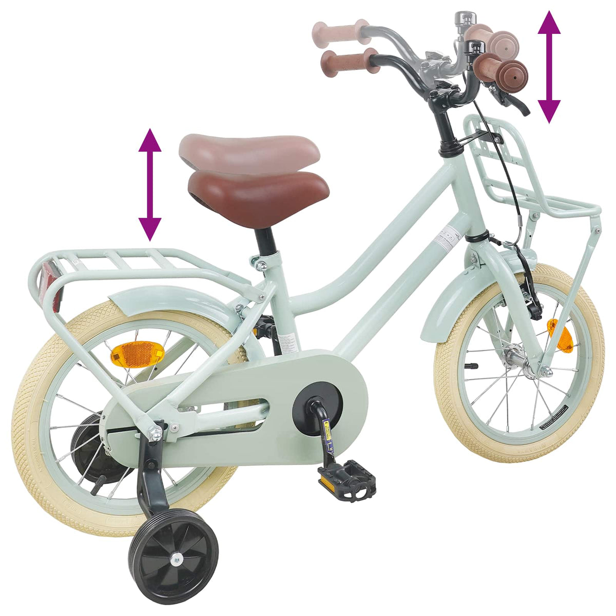Kinderfahrrad 14 Zoll for 3-5 Years Old Hellgrün