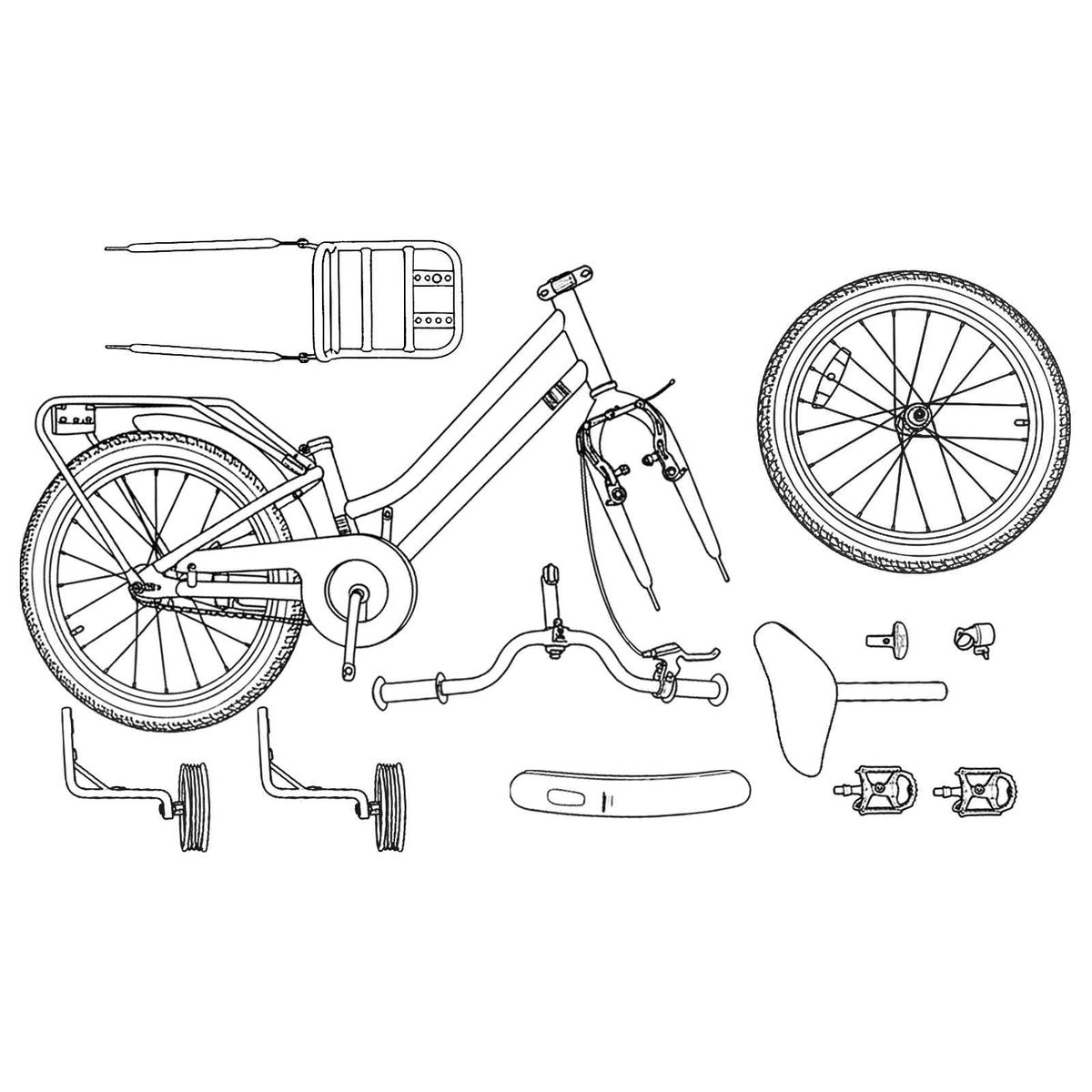 Kinderfahrrad 16 Zoll for 4-6 Years Old Himmelblau