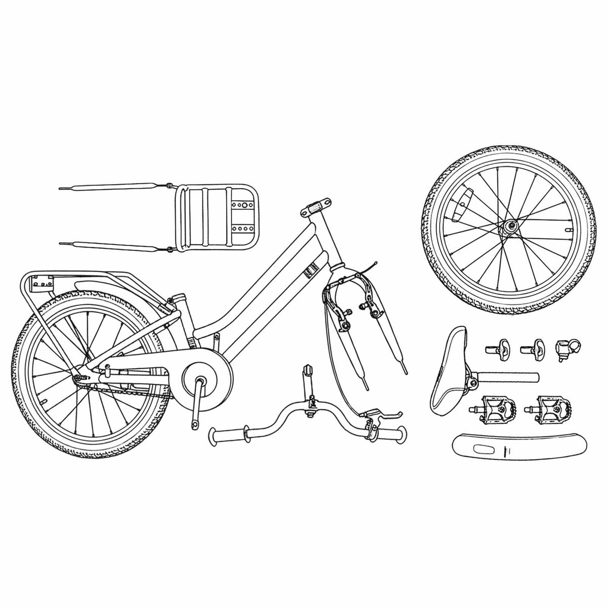 Kinderfahrrad 18 Zoll for 5-7 Years Old Himmelblau