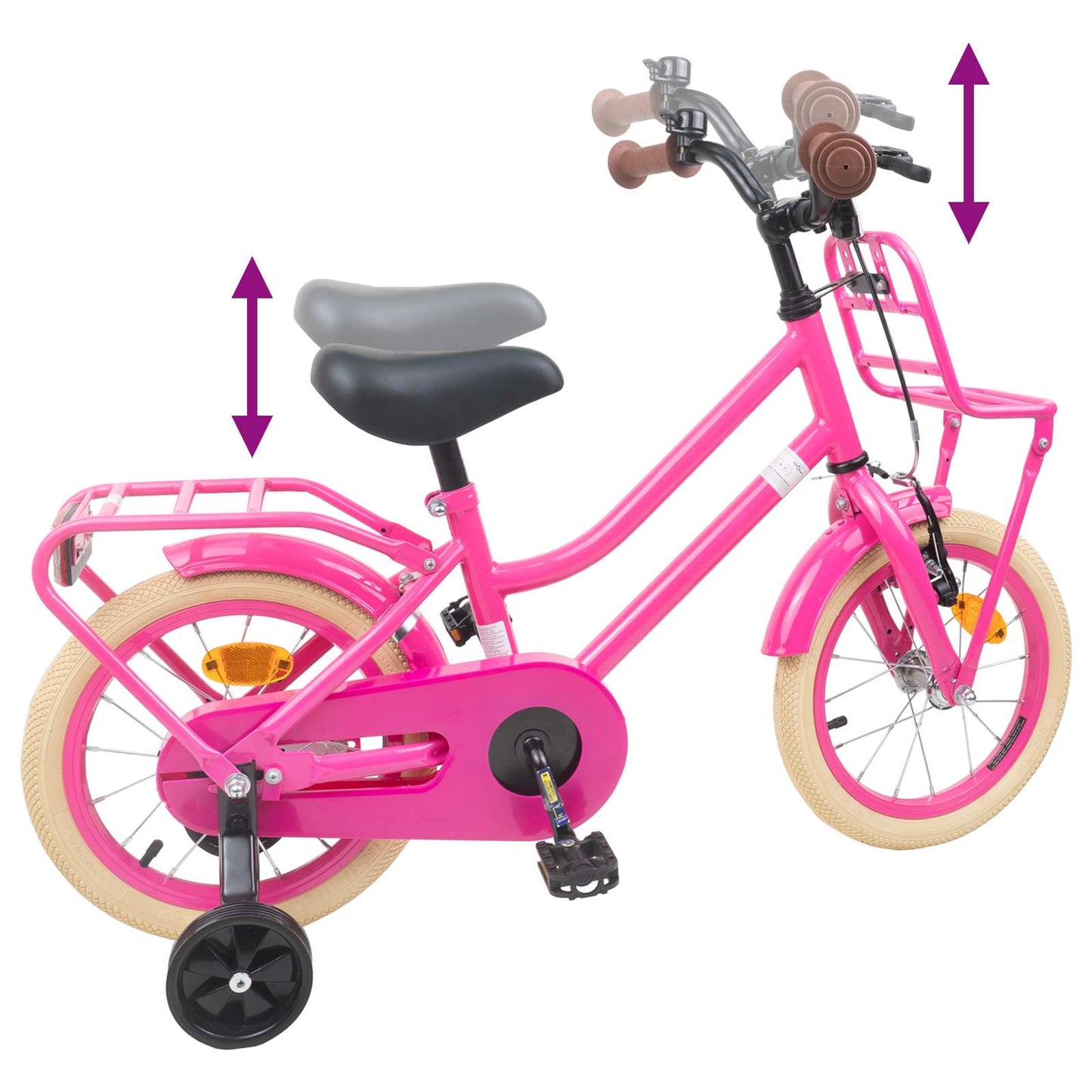 Kinderfahrrad 12 Zoll for 2 to 4 years old Dunkelrosa