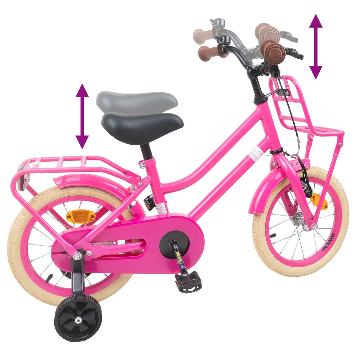 Kinderfahrrad 14 Zoll for 3-5 Years Old Dunkelrosa