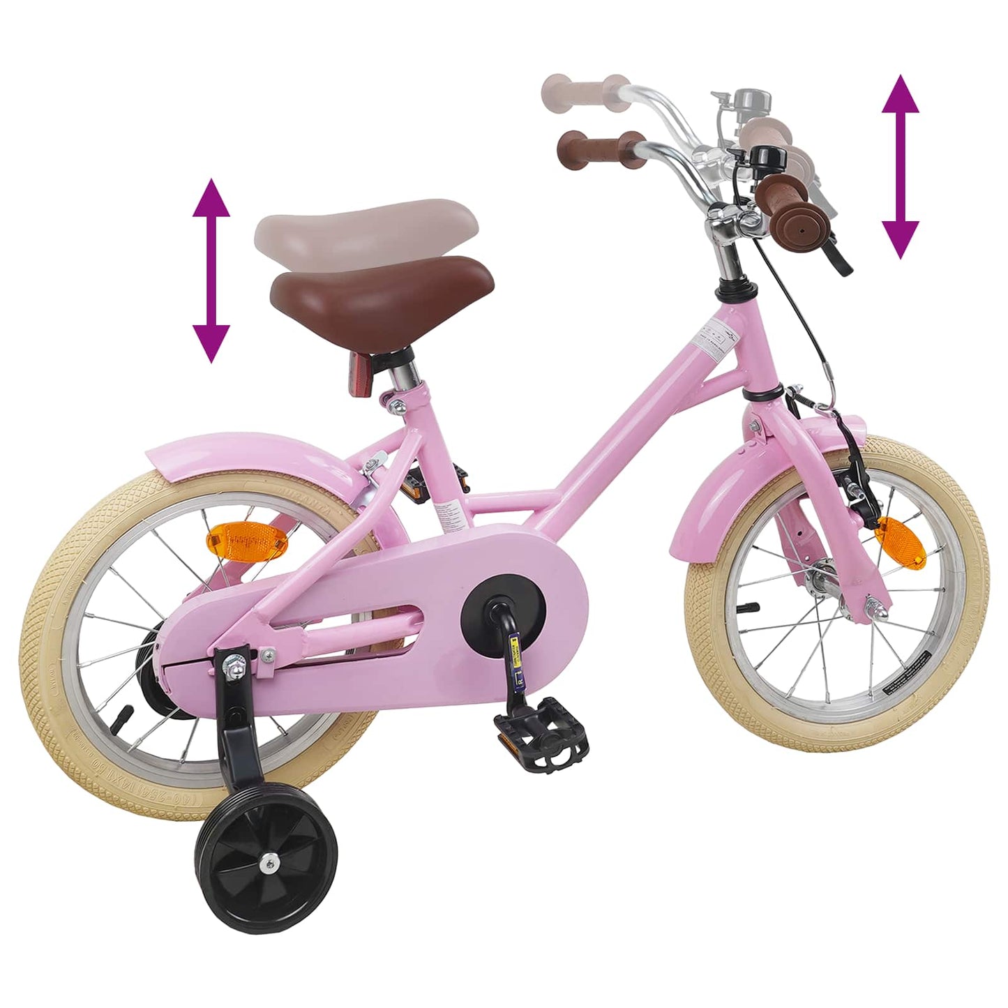 Kinderfahrrad 14 Zoll for 3-5 Years Old Hellrosa