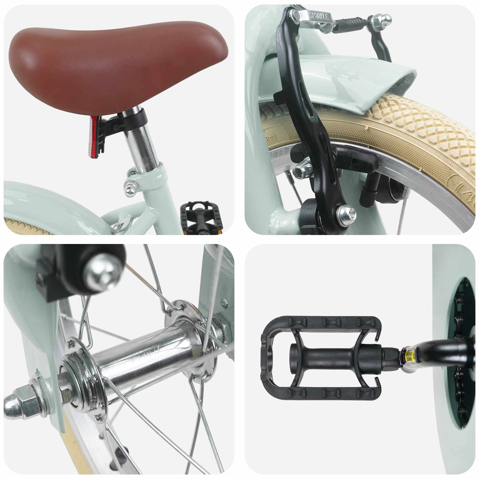 Kinderfahrrad 14 Zoll for 3-5 Years Old Hellgrün