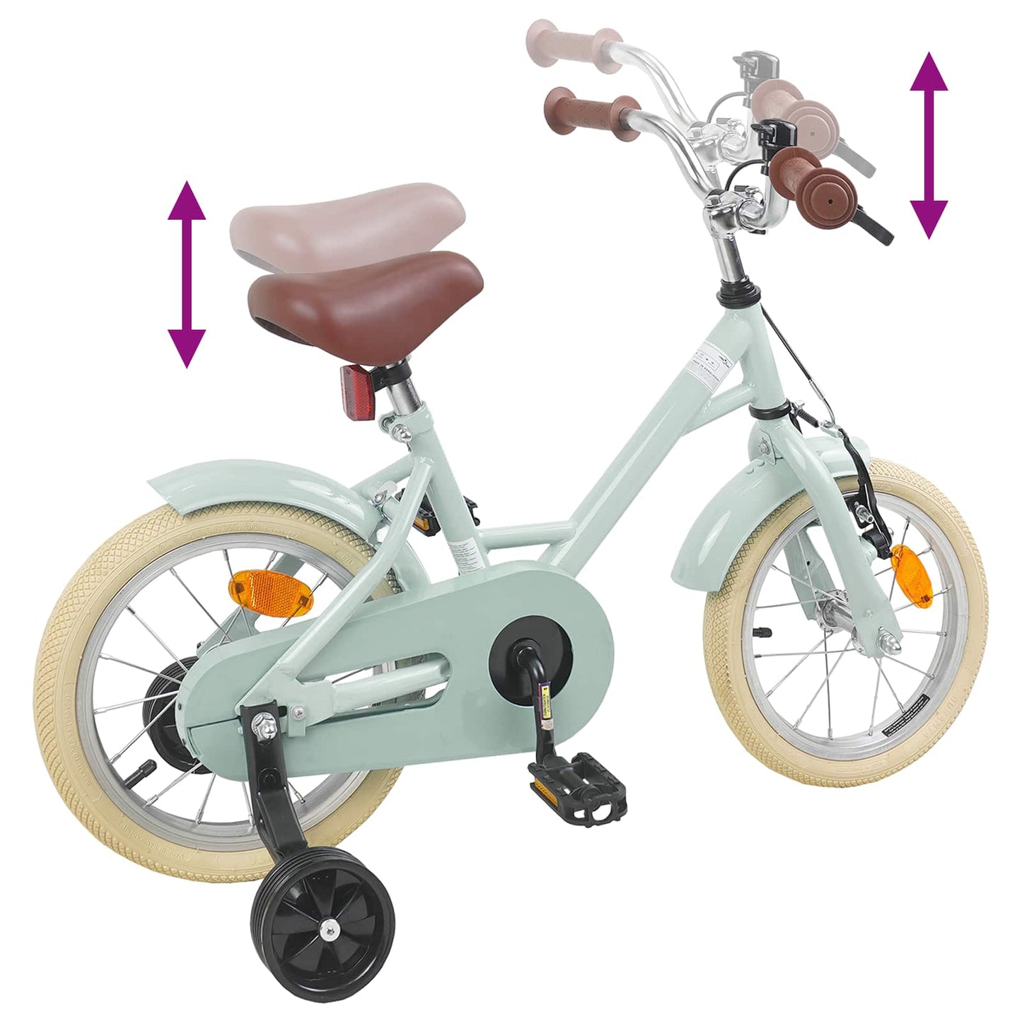 Kinderfahrrad 16 Zoll for 4-6 Years Old Hellgrün