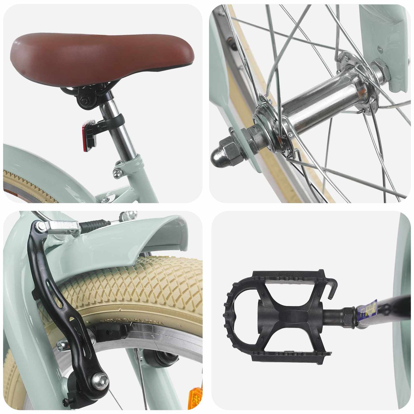 Kinderfahrrad 18 Zoll for 5-7 Years Old Hellgrün