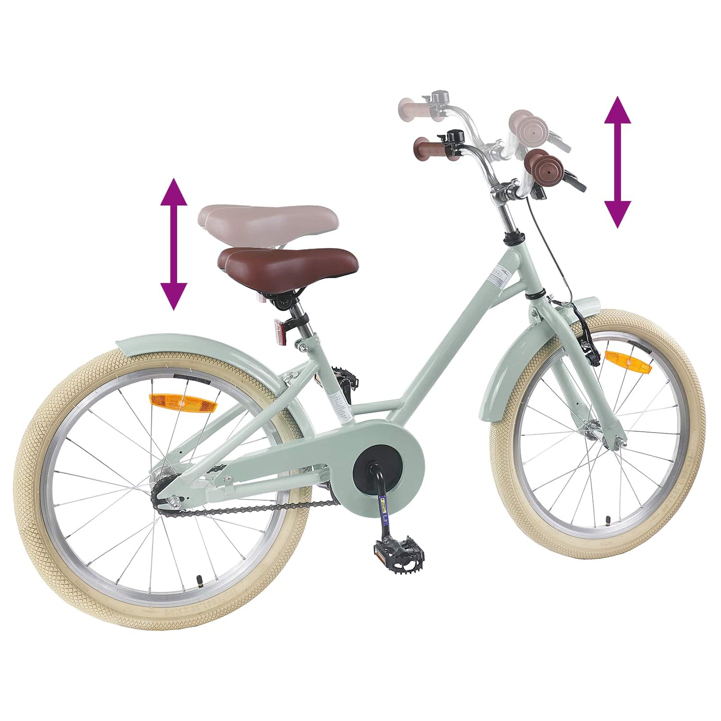 Kinderfahrrad 18 Zoll for 5-7 Years Old Hellgrün