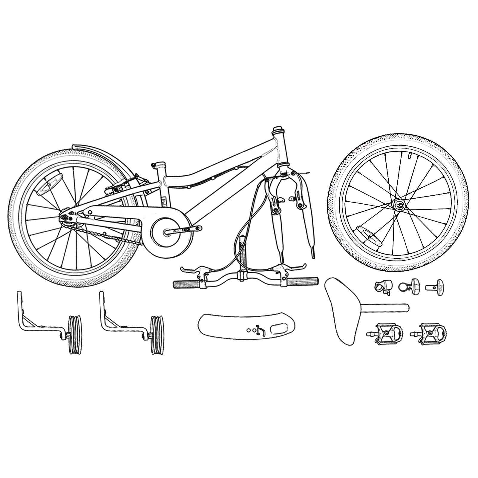 Kinderfahrrad 16 Zoll for 4-6 Years Old Himmelblau