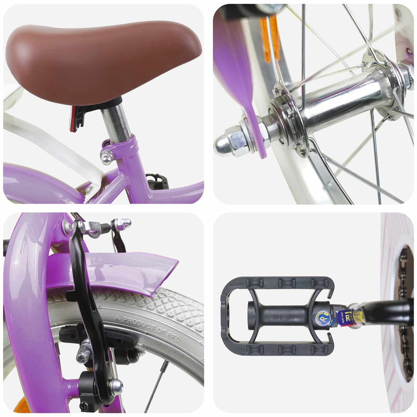 Kinderfahrrad 16 Zoll für 4-6 Jahre alt Lila