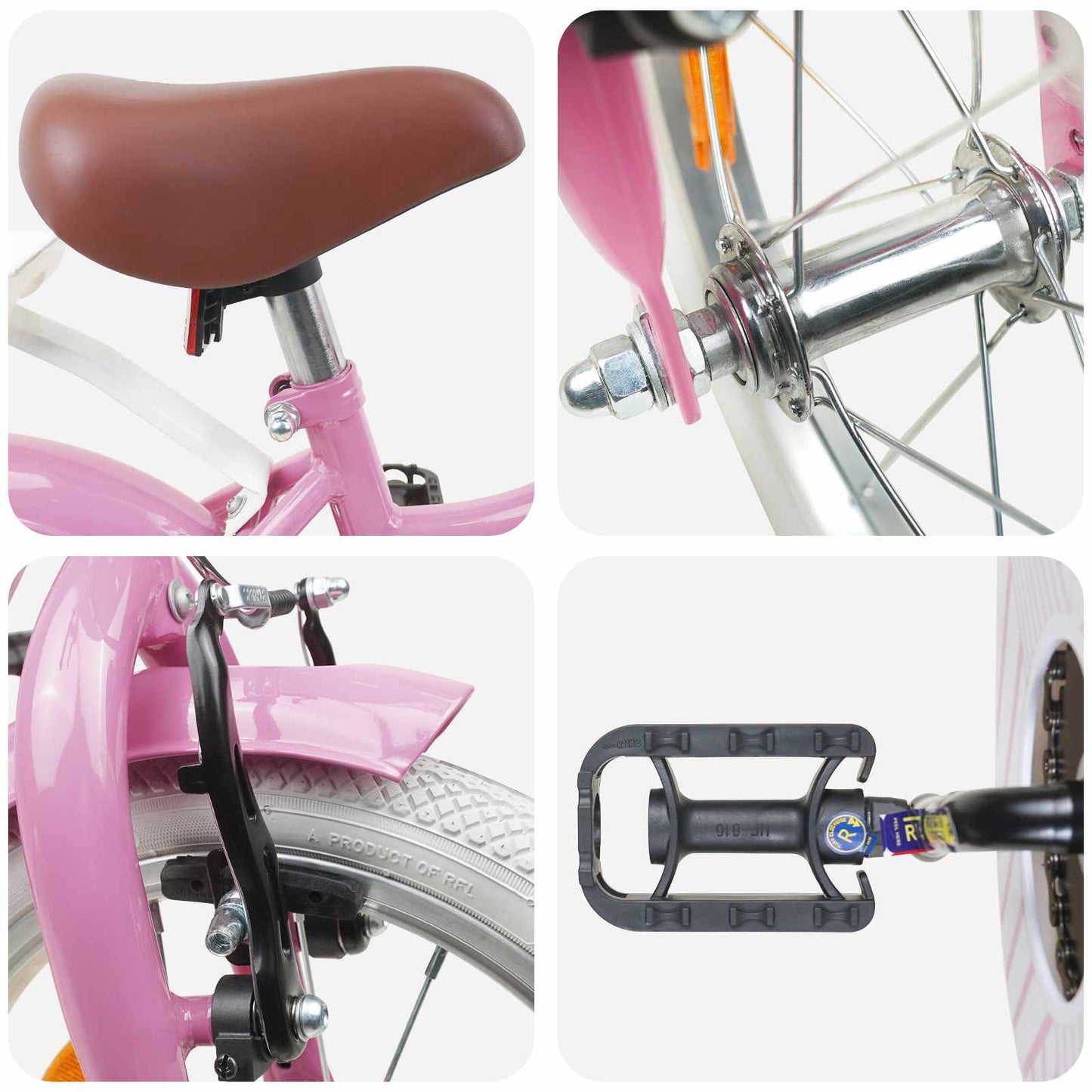 Kinderfahrrad 12 Zoll für 2-4 Jahre alt Hellrosa