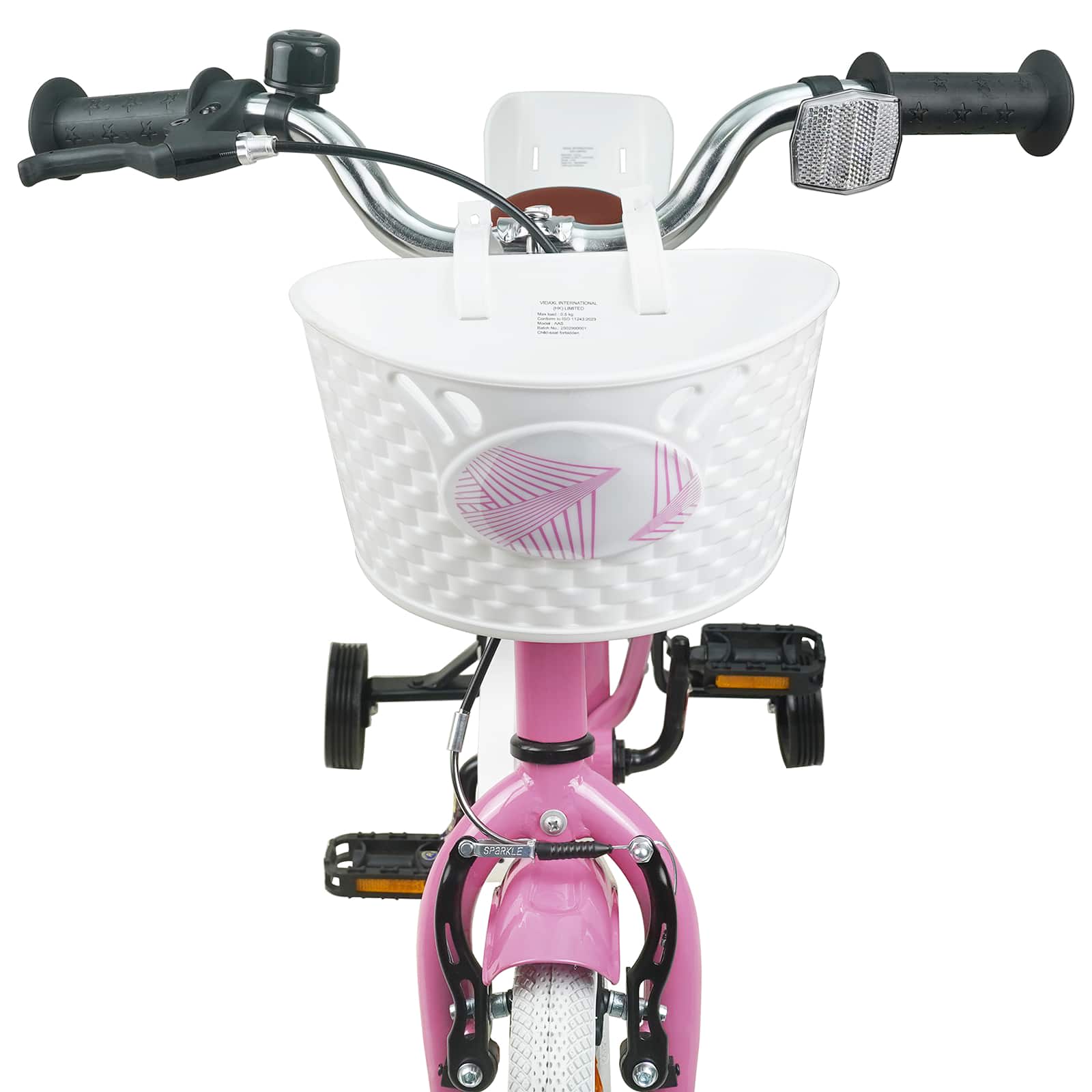 Kinderfahrrad 12 Zoll für 2-4 Jahre alt Hellrosa