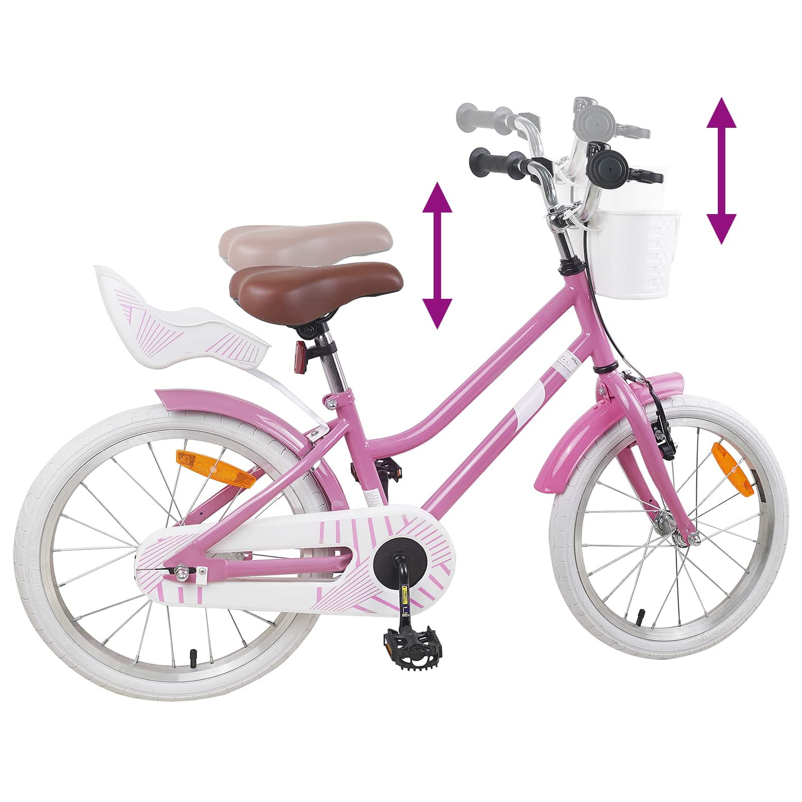 Kinderfahrrad 18 Zoll für 5-7 Jahre alt Hellrosa