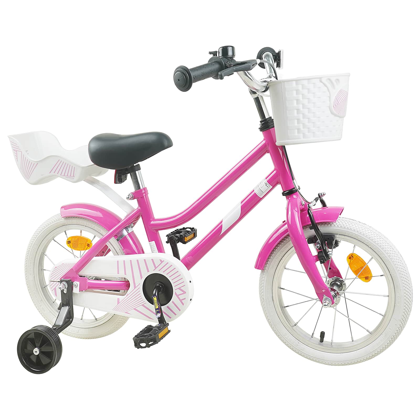 Kinderfahrrad 12 Zoll für 2-4 Jahre alt Dunkelrosa
