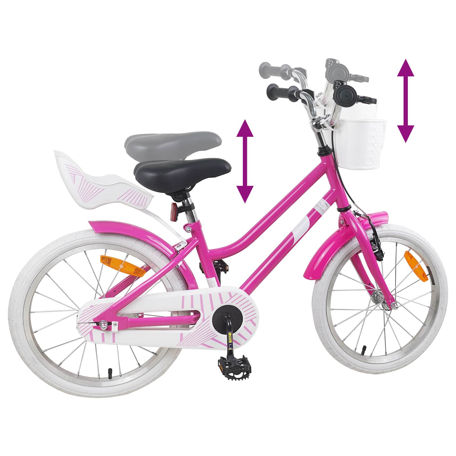 Kinderfahrrad 18 Zoll für 5-7 Jahre alt Dunkelrosa