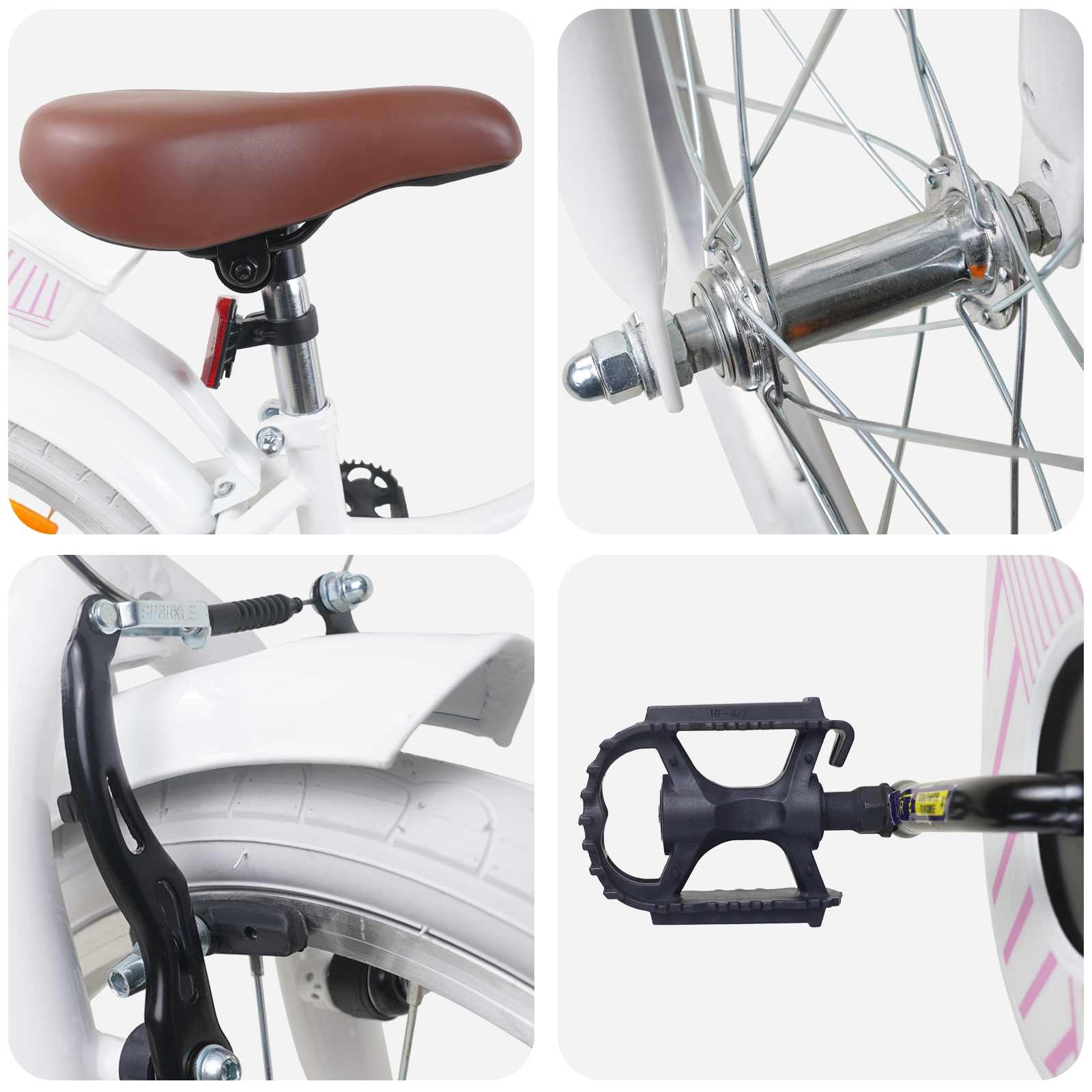 Kinderfahrrad 18 Zoll für 5-7 Jahre alt Weiß