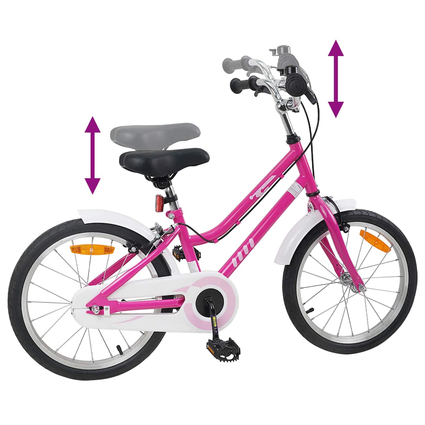Kinderfahrrad 18 Zoll for 5-7 Years Old Pink Weiß