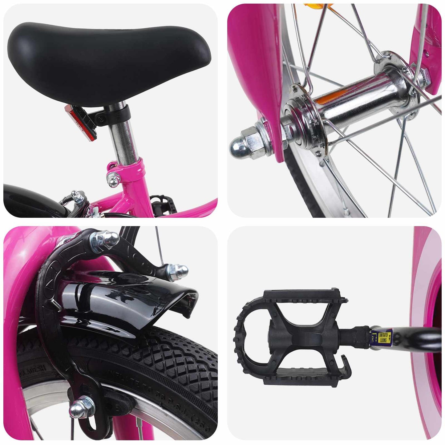 Kinderfahrrad 12 Zoll for 2 to 4 years old Pink Schwarz