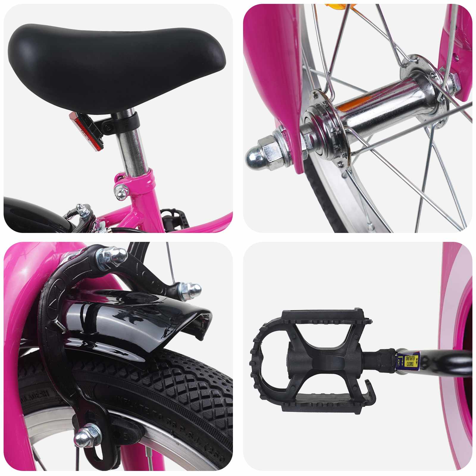 Kinderfahrrad 12 Zoll for 2 to 4 years old Pink Schwarz